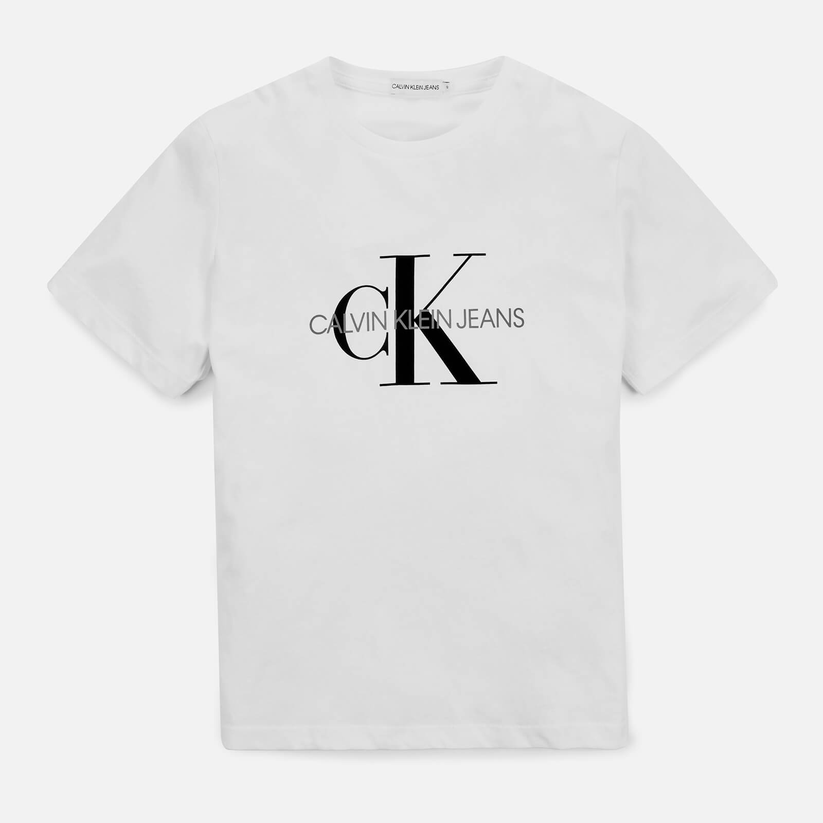 Calvin Klein Monogram Logo T-Shirt - Bright White - 8-9 Years