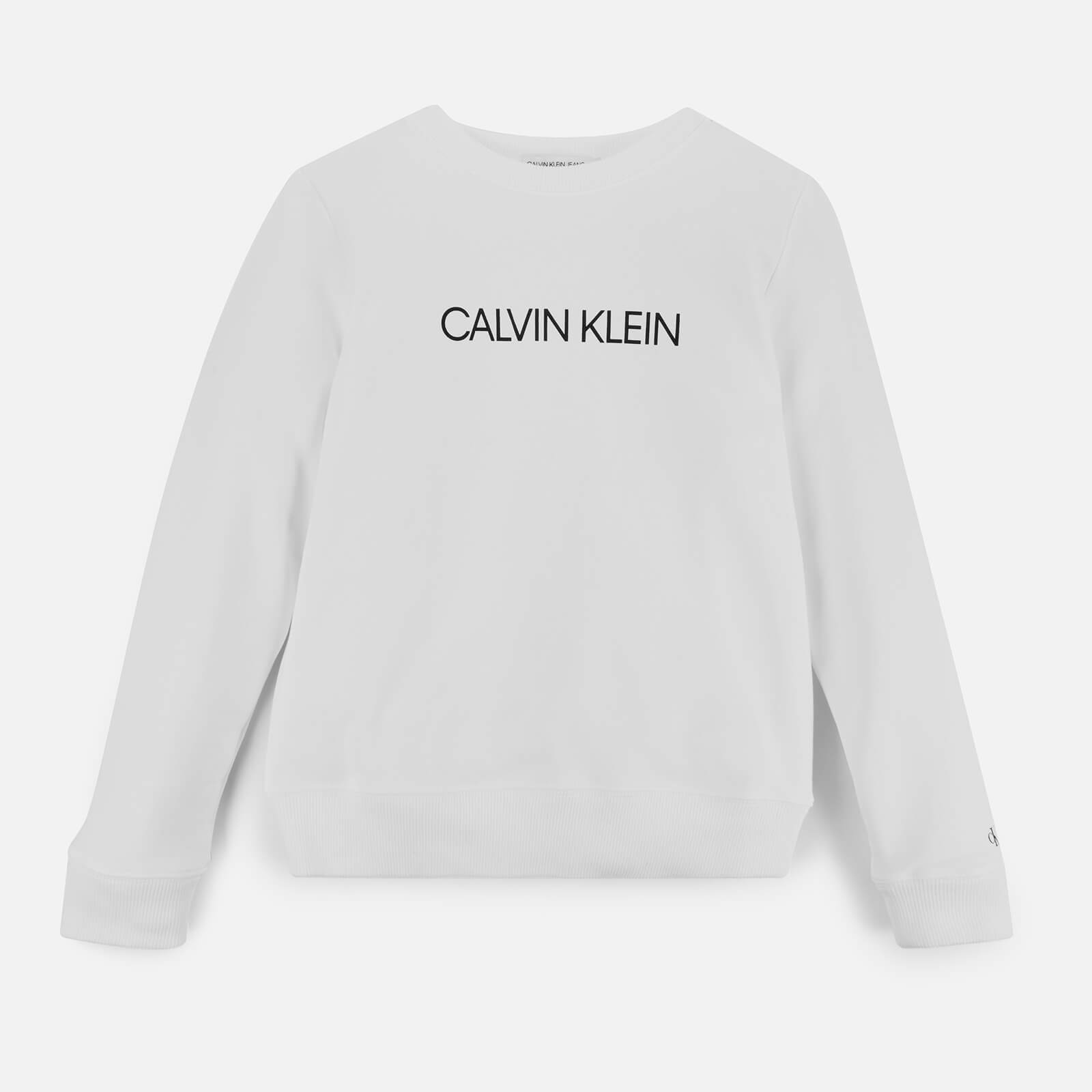 Calvin Klein Institutional Logo Sweatshirt - Bright White - 6-7 Years