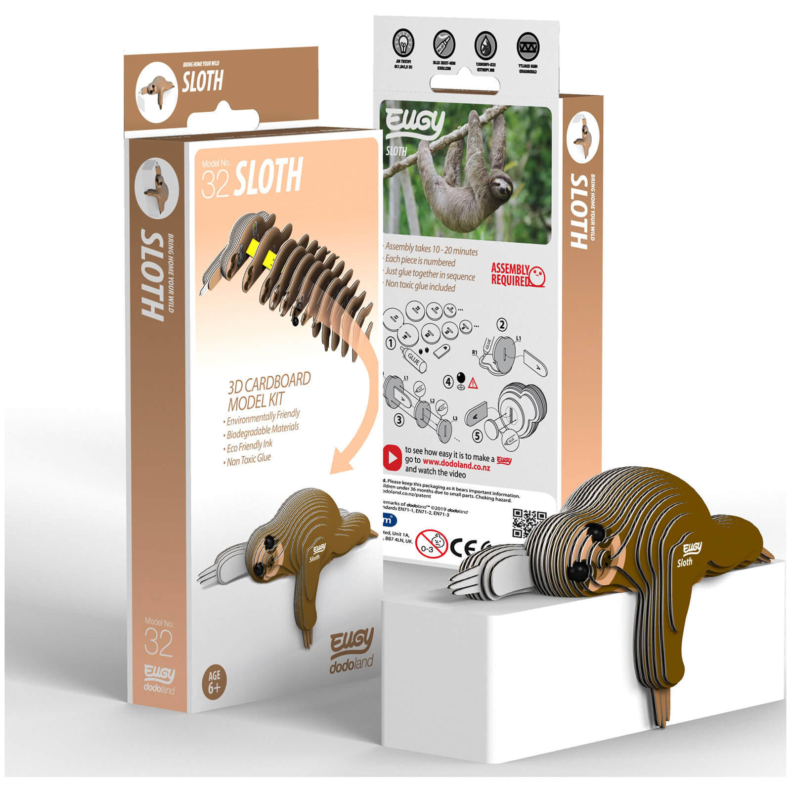 Eugy Sloth 3d Craft Kit