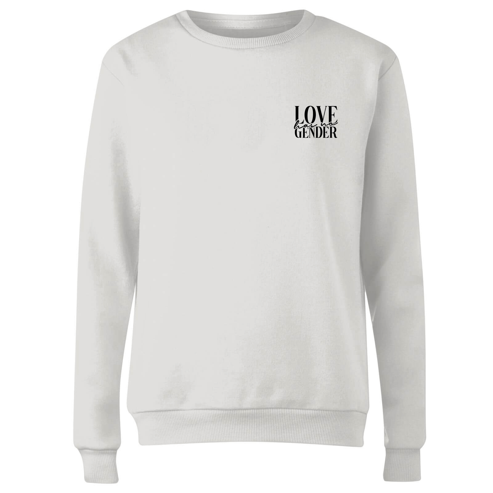 Miss Greedy Love Has No Gender Embroidered Sweatshirt - White - S - White
