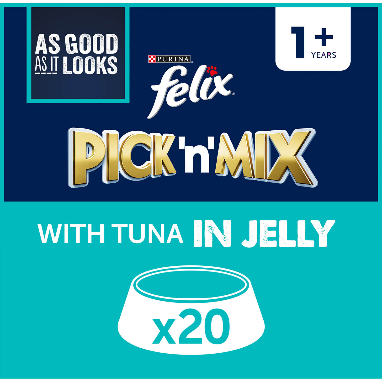 Image of FELIX As Good As It Looks Tuna in Jelly Cat Food 20 x 100g