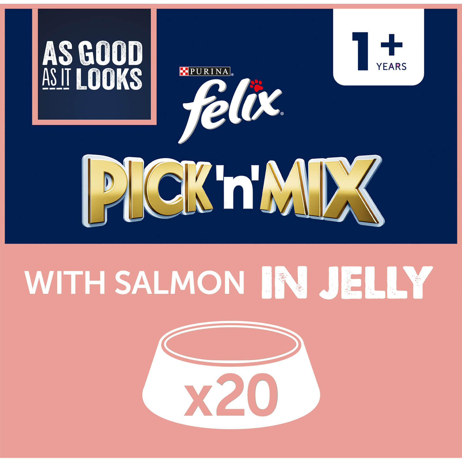 Image of FELIX As Good As Is Looks Salmon in Jelly Cat Food 20 x 100g