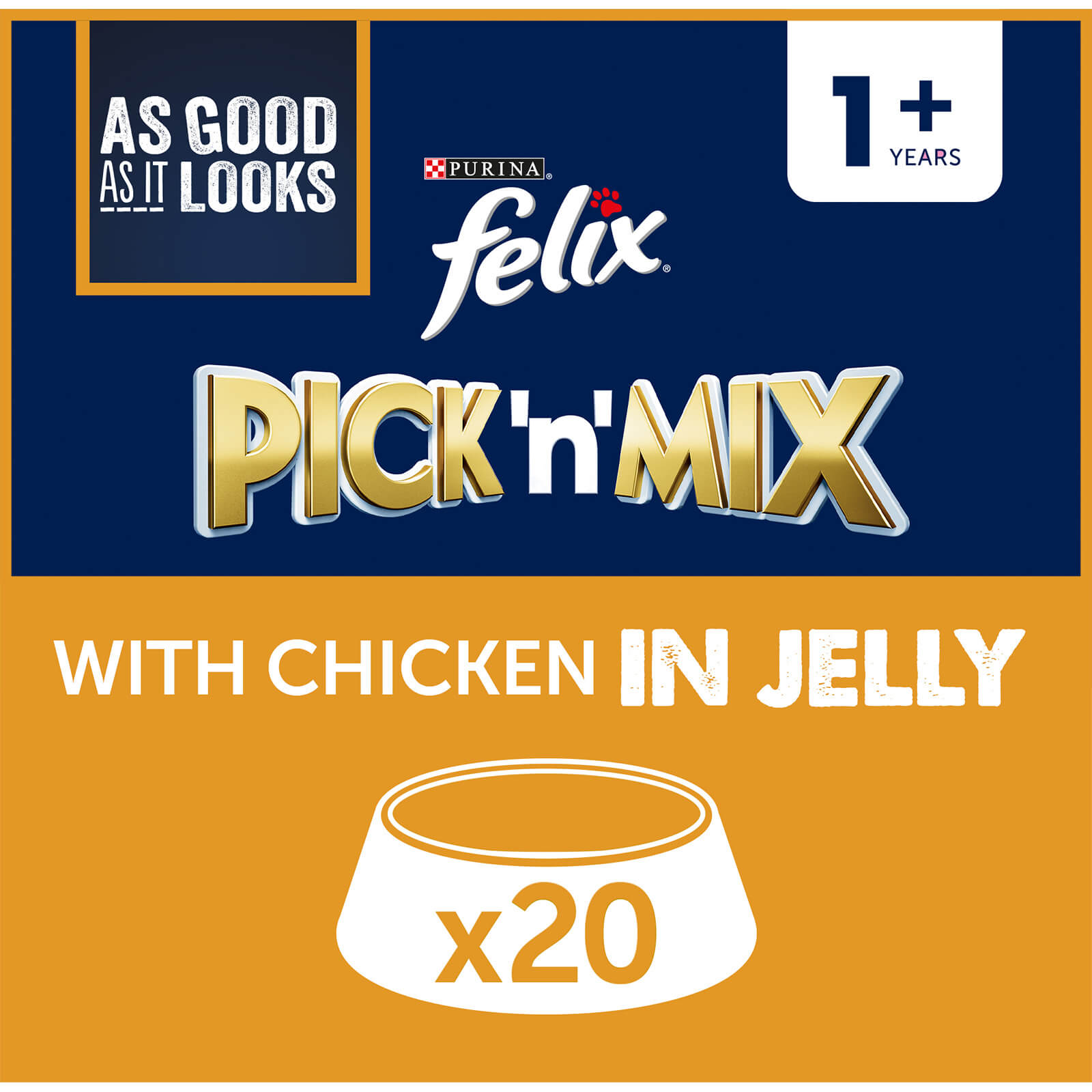 Image of FELIX As Good As It Looks Chicken in Jelly Cat Food 20 x 100g