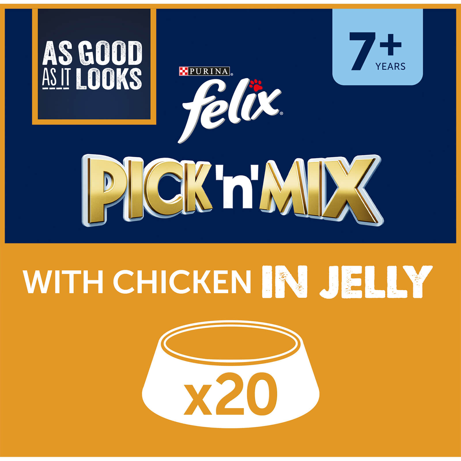 Image of FELIX 7+ As Good As It looks Chicken Cat Food 20 x 100g