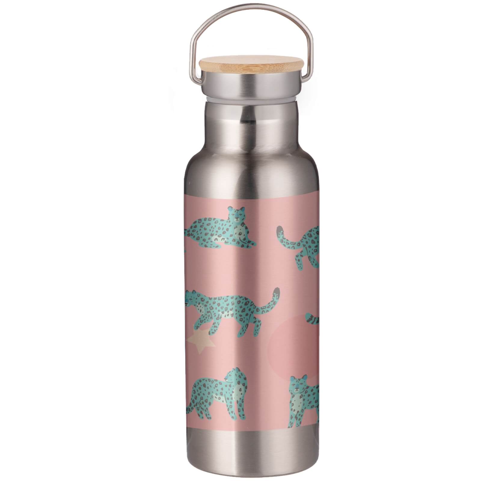 Leopard And Stars Portable Insulated Water Bottle - Steel