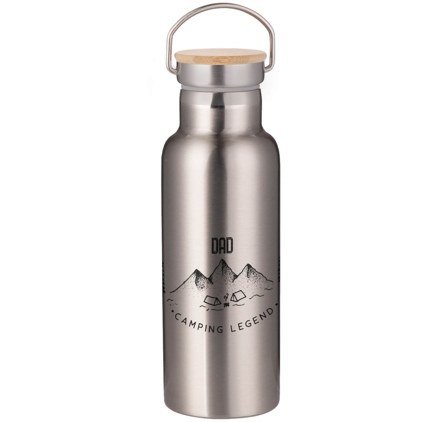 Dad Camping Legend Portable Insulated Water Bottle - Steel