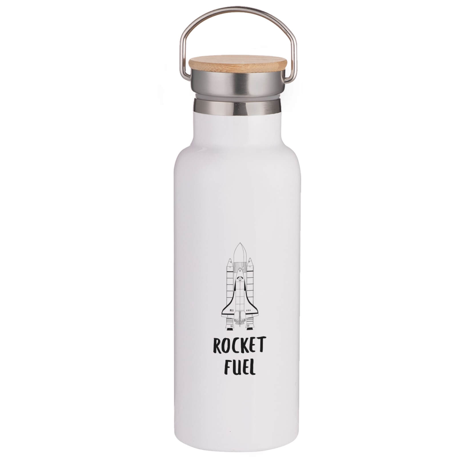Rocket Fuel Portable Insulated Water Bottle - White