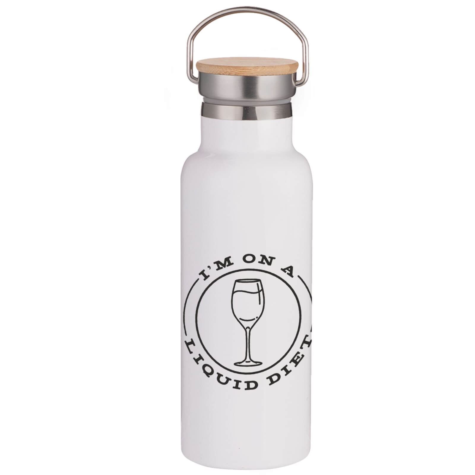 Liquid Diet Portable Insulated Water Bottle - White