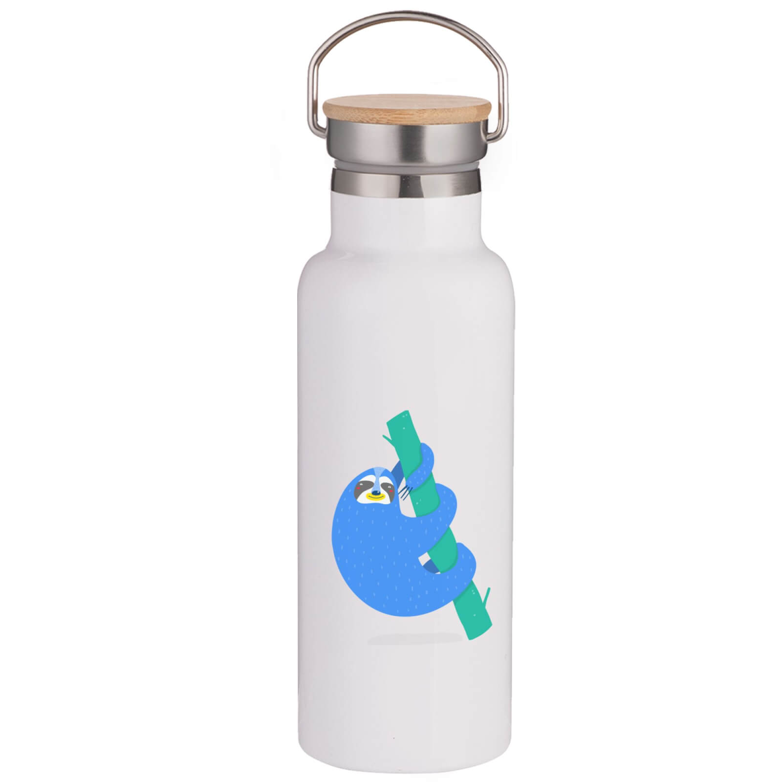 Chilling Sloth Portable Insulated Water Bottle - White
