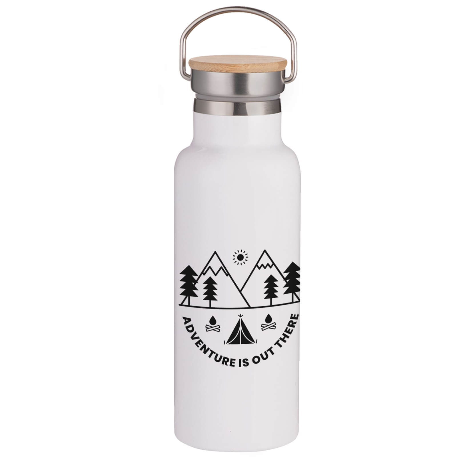 Adventure Is Out There Portable Insulated Water Bottle - White