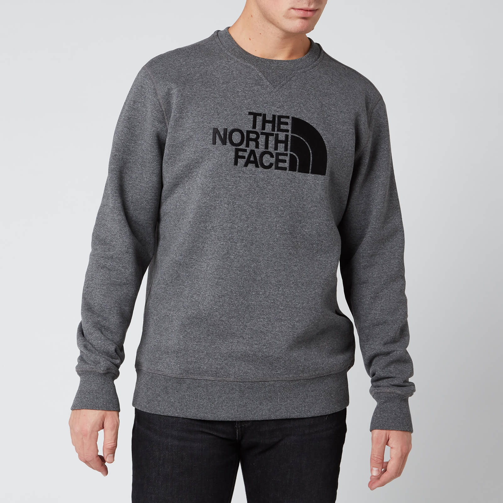 The North Face Men's Drew Peak Crew Sweatshirt - TNF Medium Grey/TNF Black - S