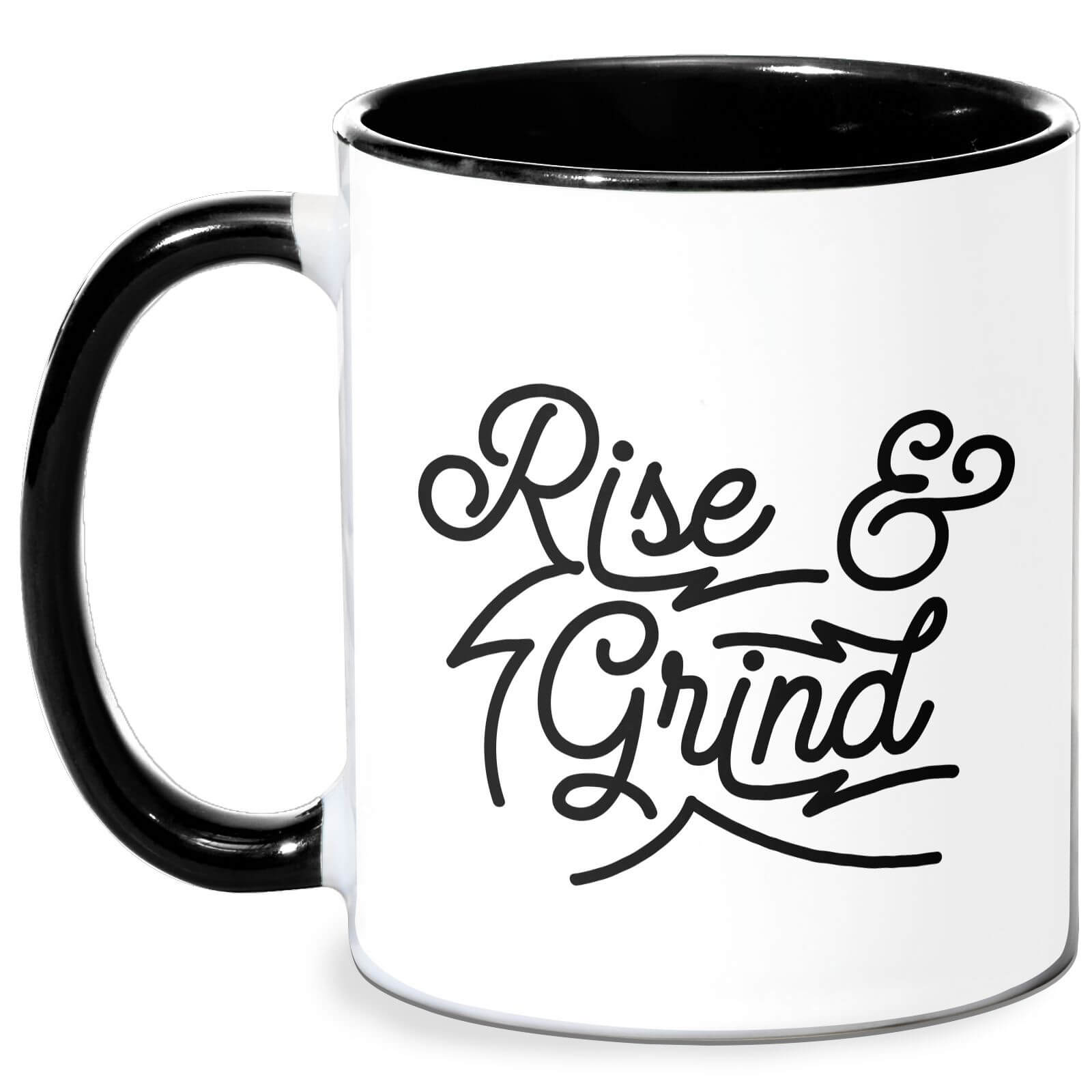 Rise And Grind Mug - White/Black