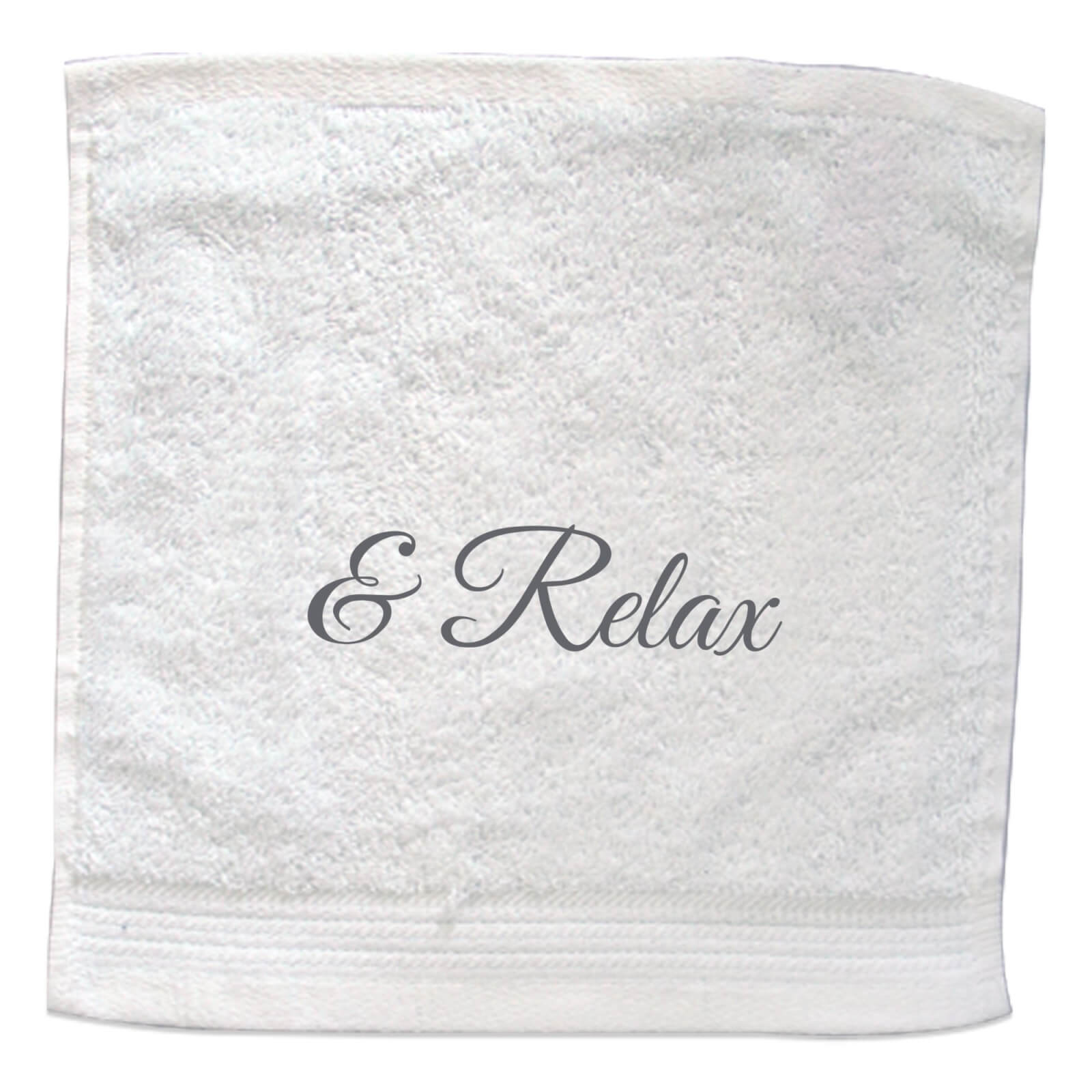 & Relax Embroidered Towel - Face Cloth