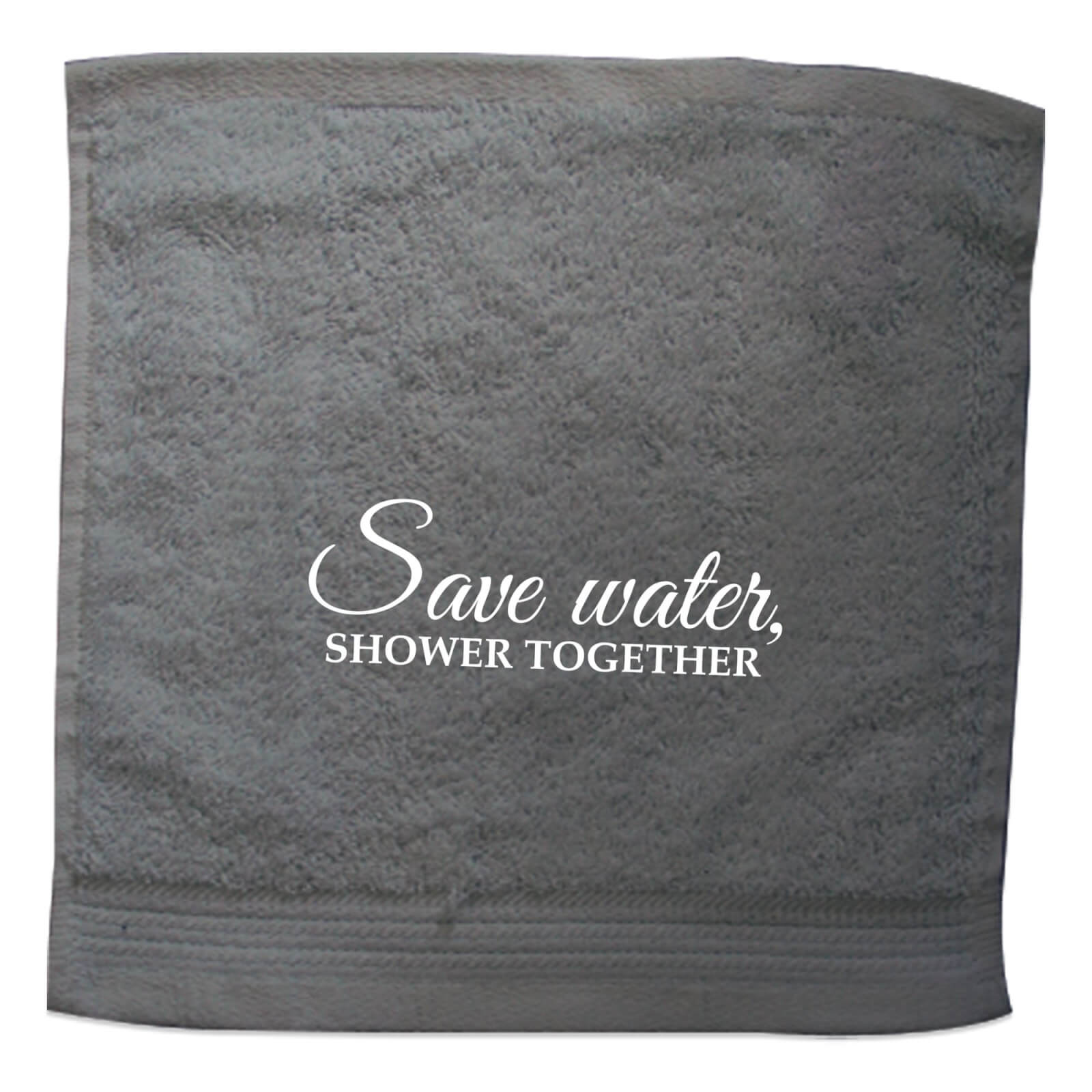 Save Water Shower Together Embroidered Towel - Face Cloth