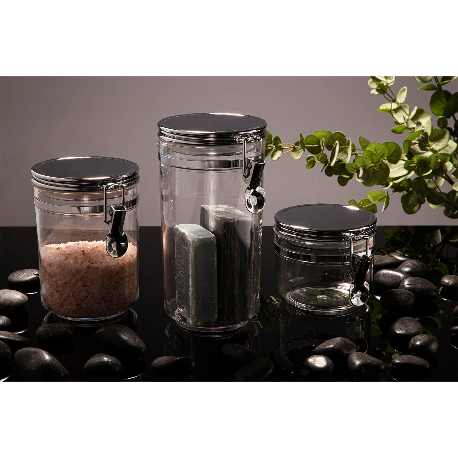 Gozo Round Canister | Silver Finish Lid | Small| Damen
