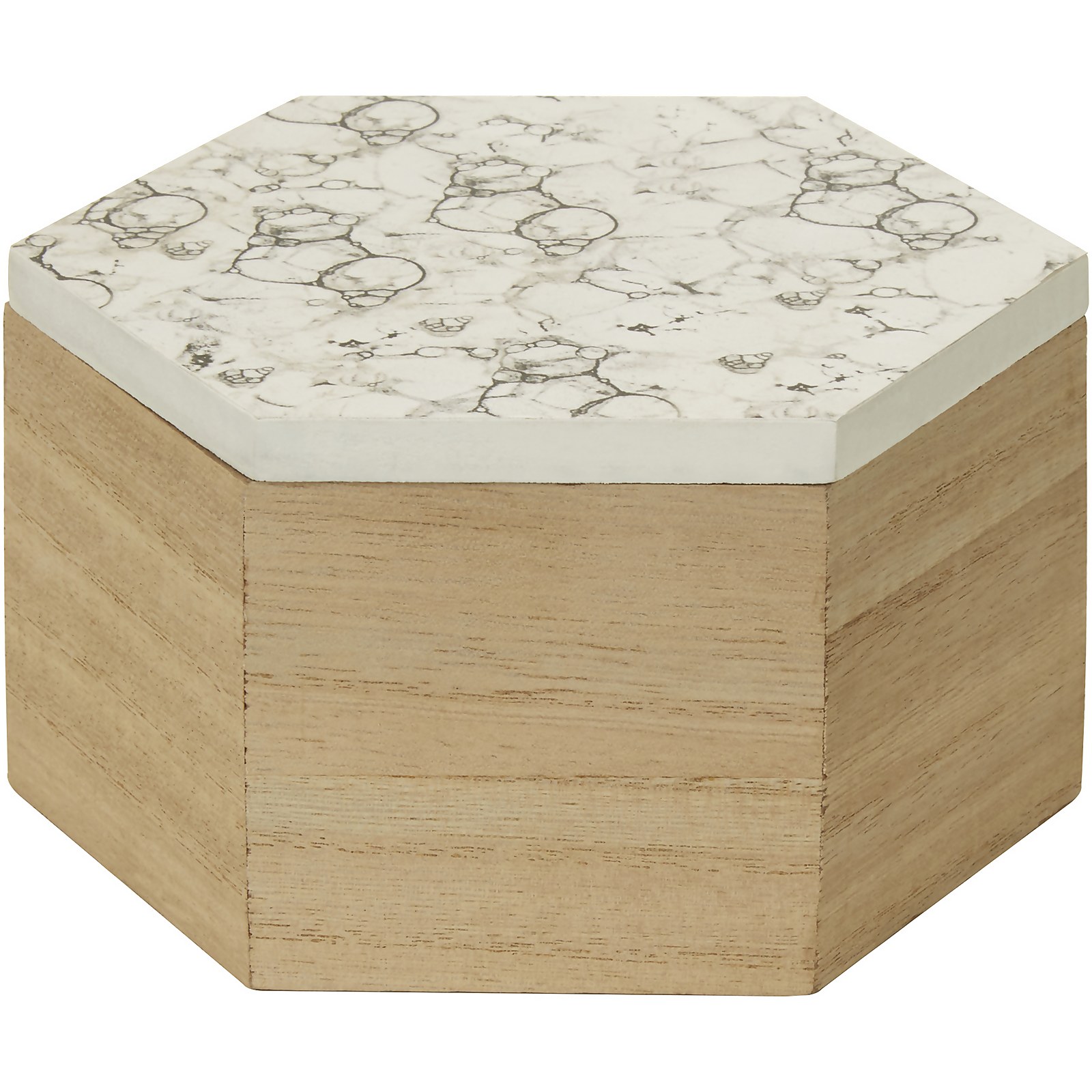 Image of Mimo Hexagon Trinket Box - White Faux Marble