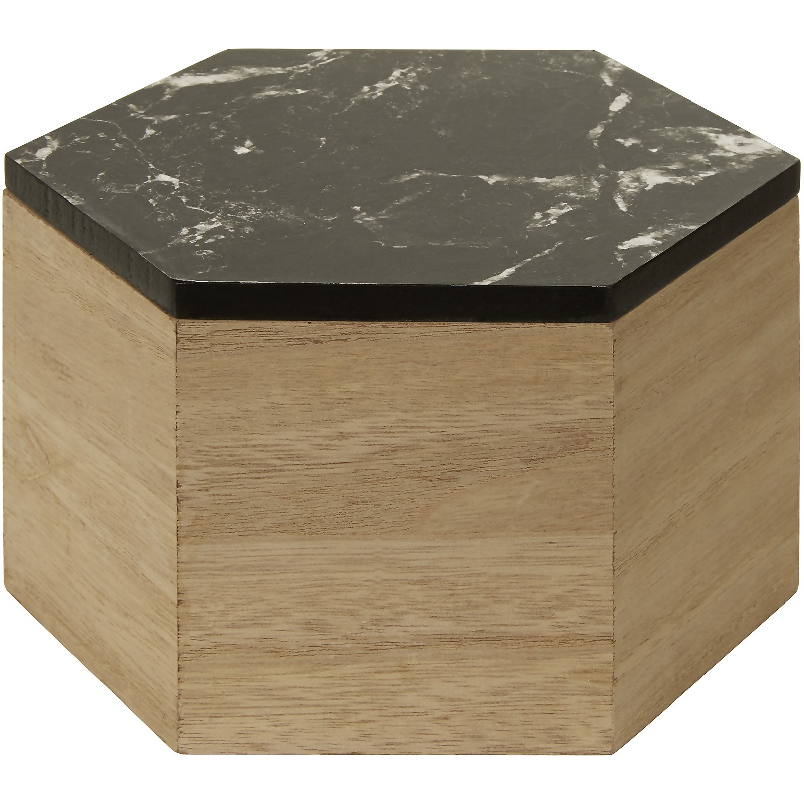 Image of Mimo Hexagon Trinket Box - Black Faux Marble