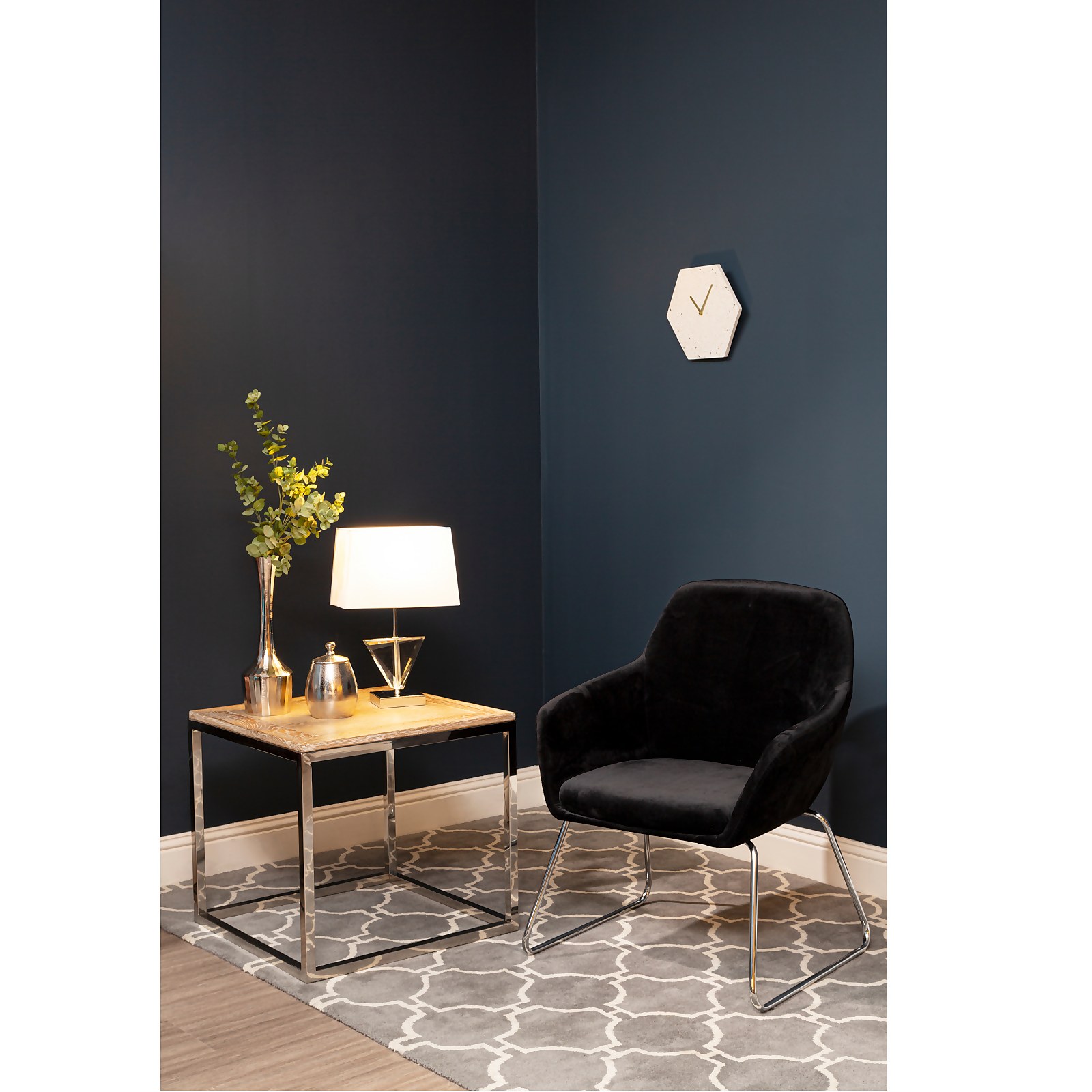 Mimo Hexagon Clock - Pink/Grey Terrazzo