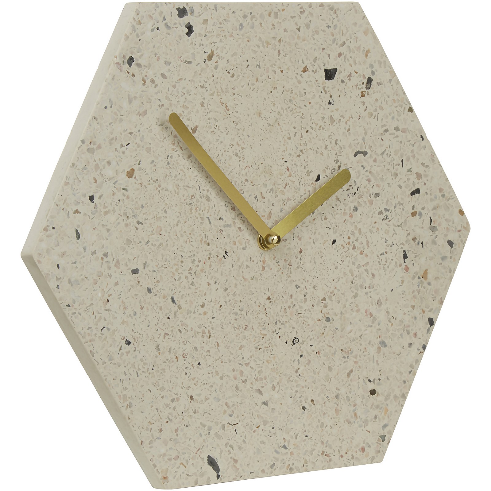 Mimo Hexagon Clock - Pink/Grey Terrazzo