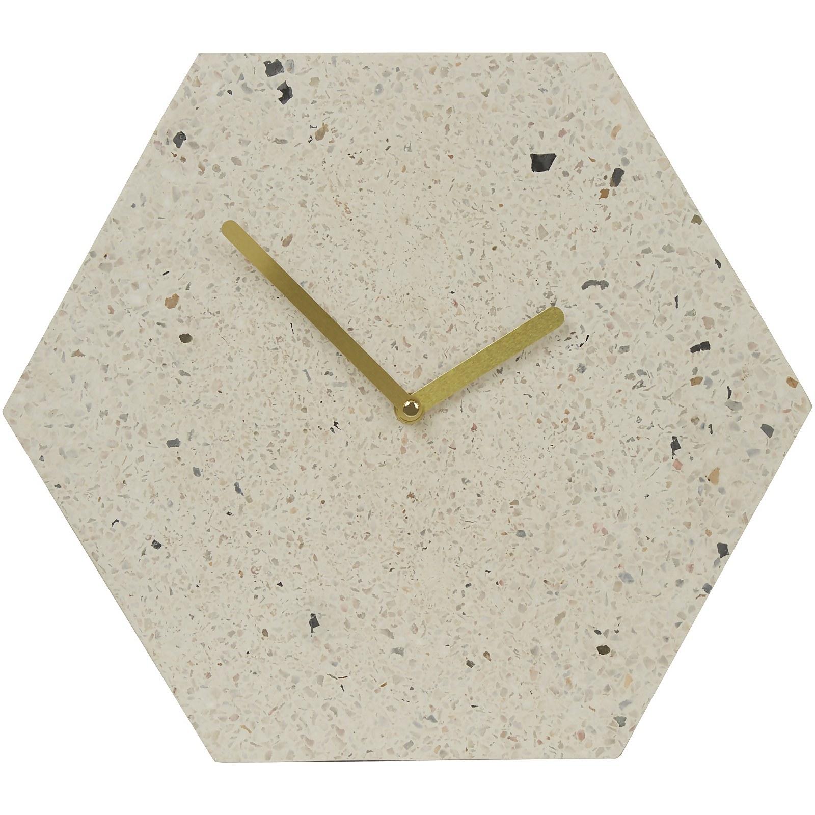 Image of Mimo Hexagon Clock - Pink/Grey Terrazzo