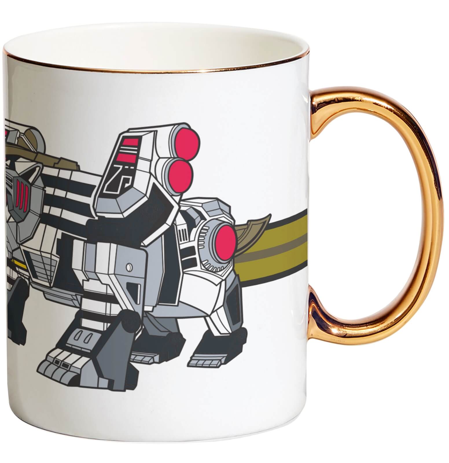 

Tasse Power Rangers White Tigerzord Bone China Gold Handle