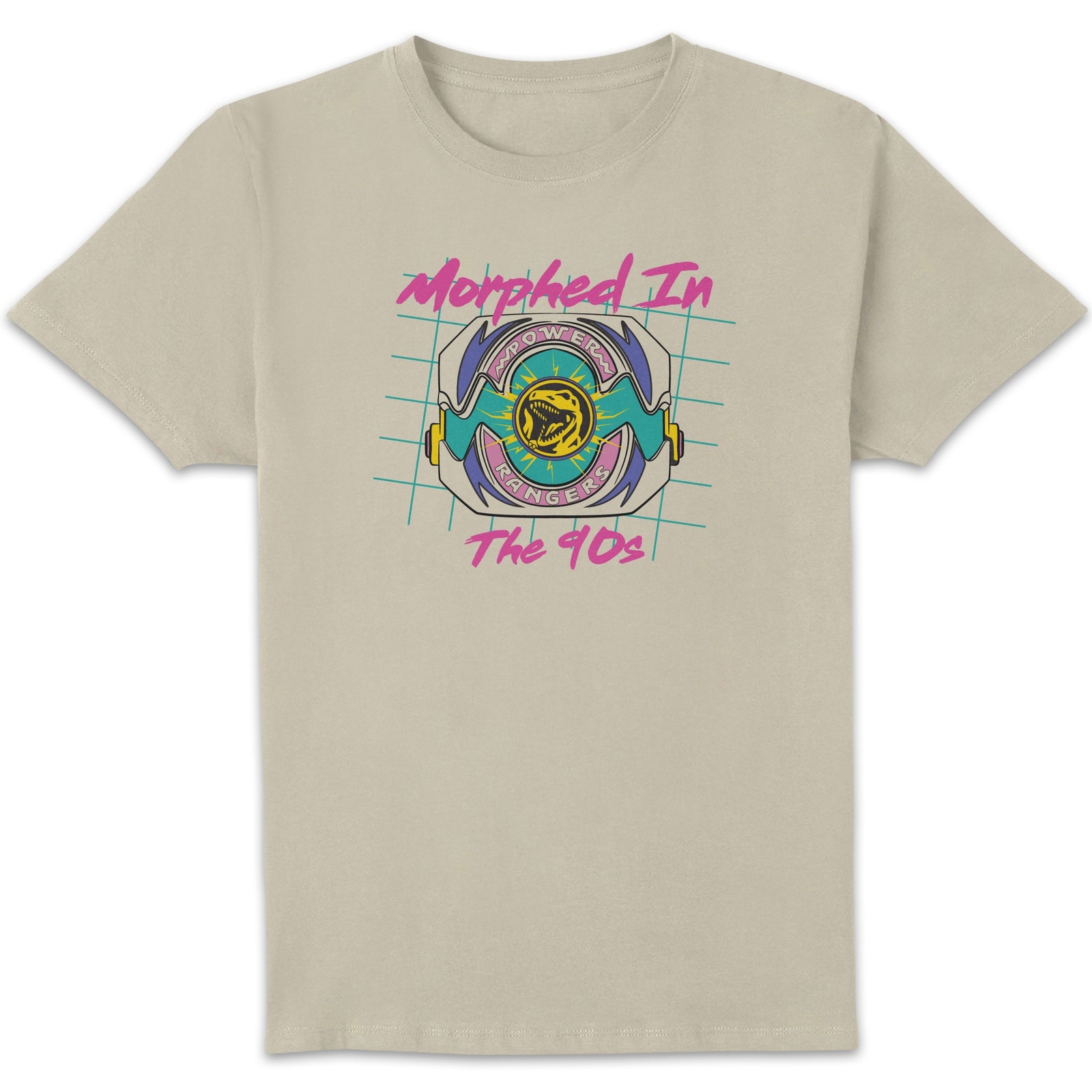 Power Rangers Morphed Into 90's Unisex T-Shirt - White Vintage Wash - XL - White Vintage Wash
