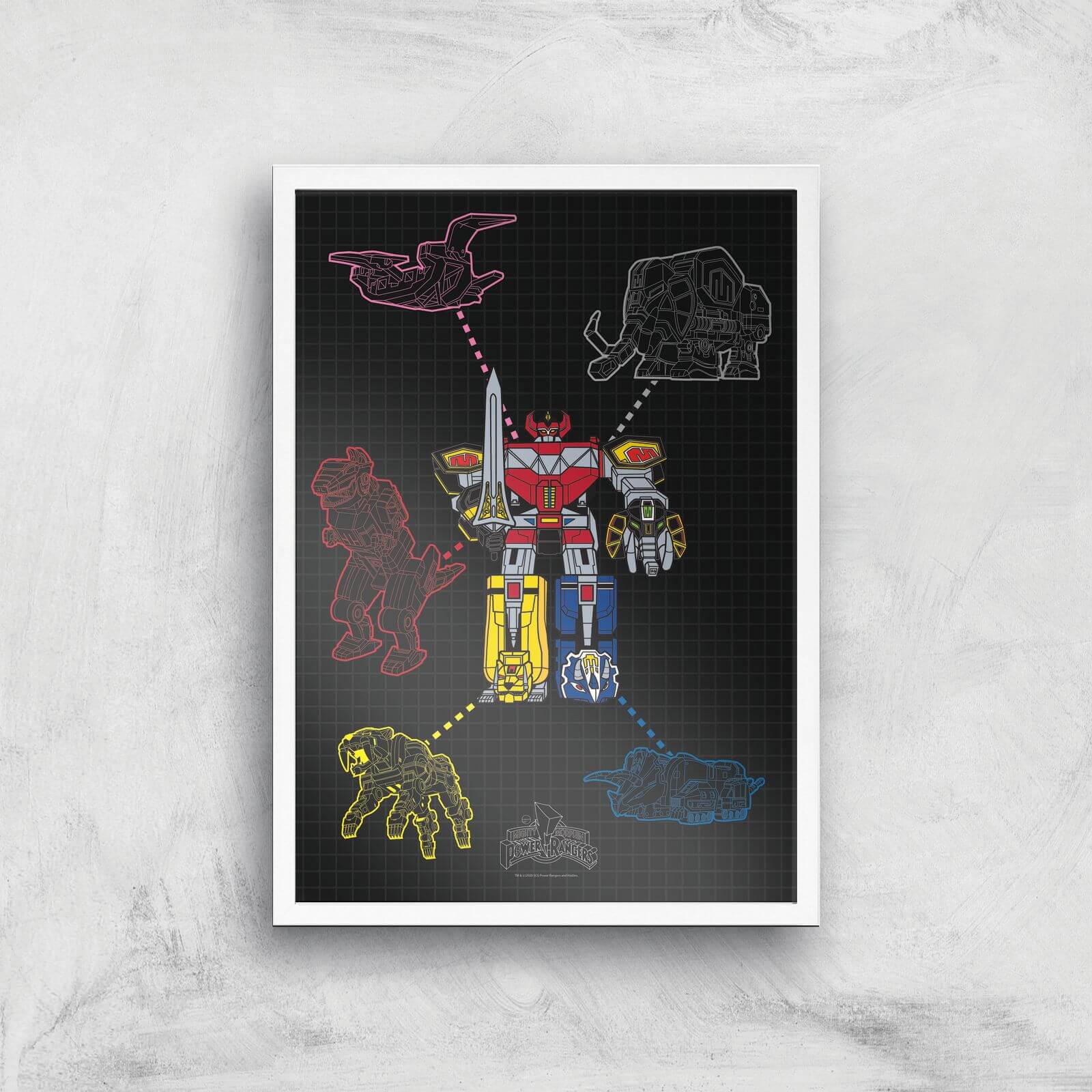 Power Rangers Megazord Giclee Print Giclee Art Print - A2 - White Frame