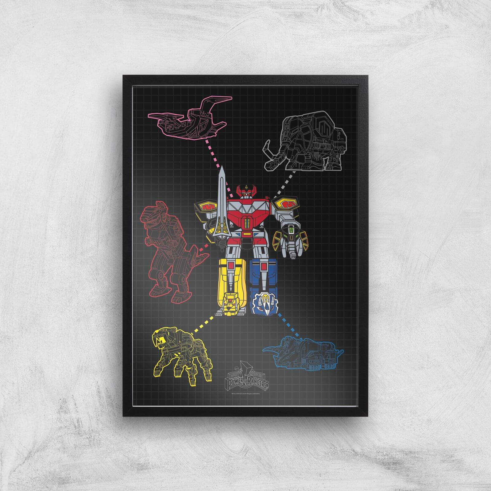 Power Rangers Megazord Giclee Print Giclee Art Print - A2 - Black Frame