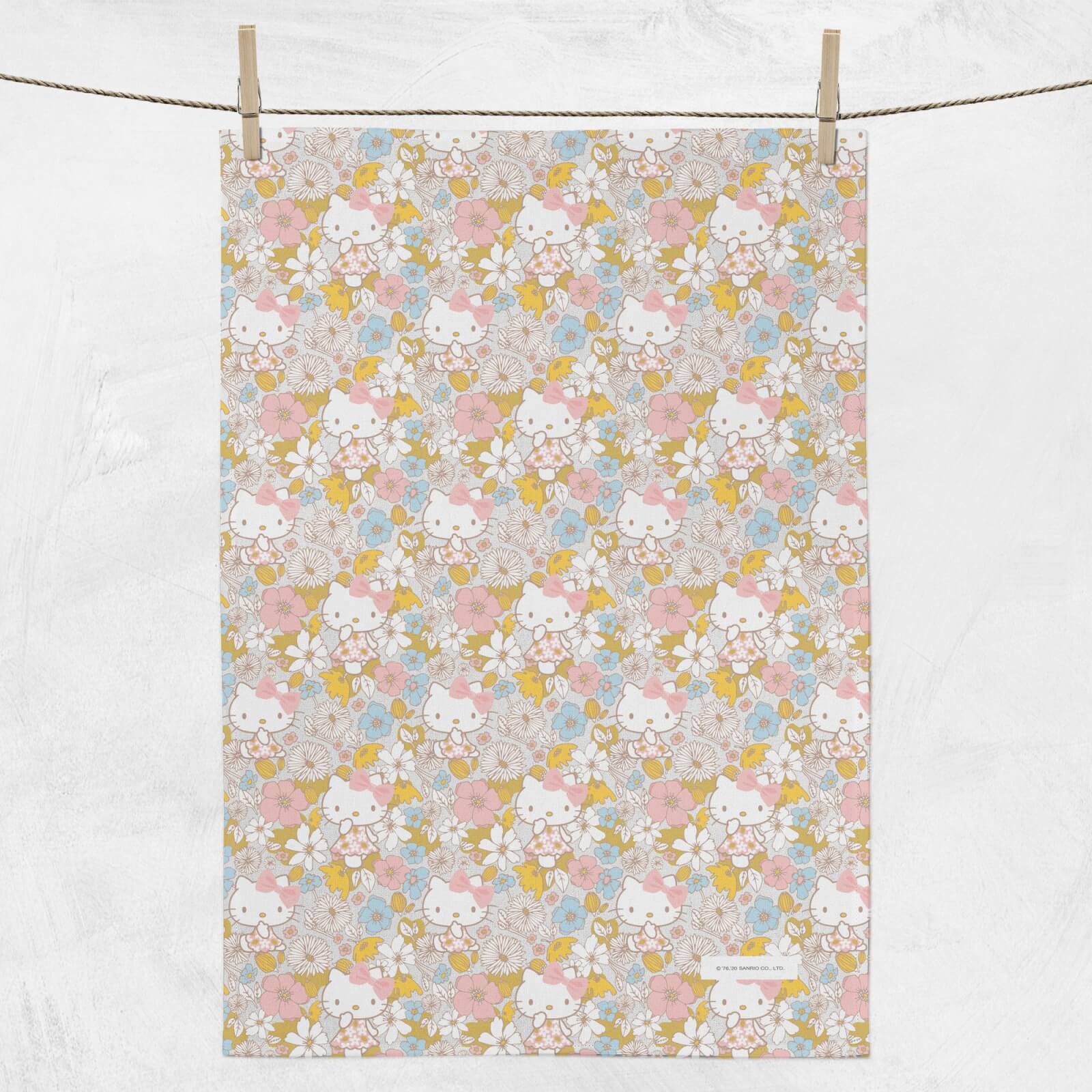 Hello Kitty Buttercream Flower Field Tea Towel