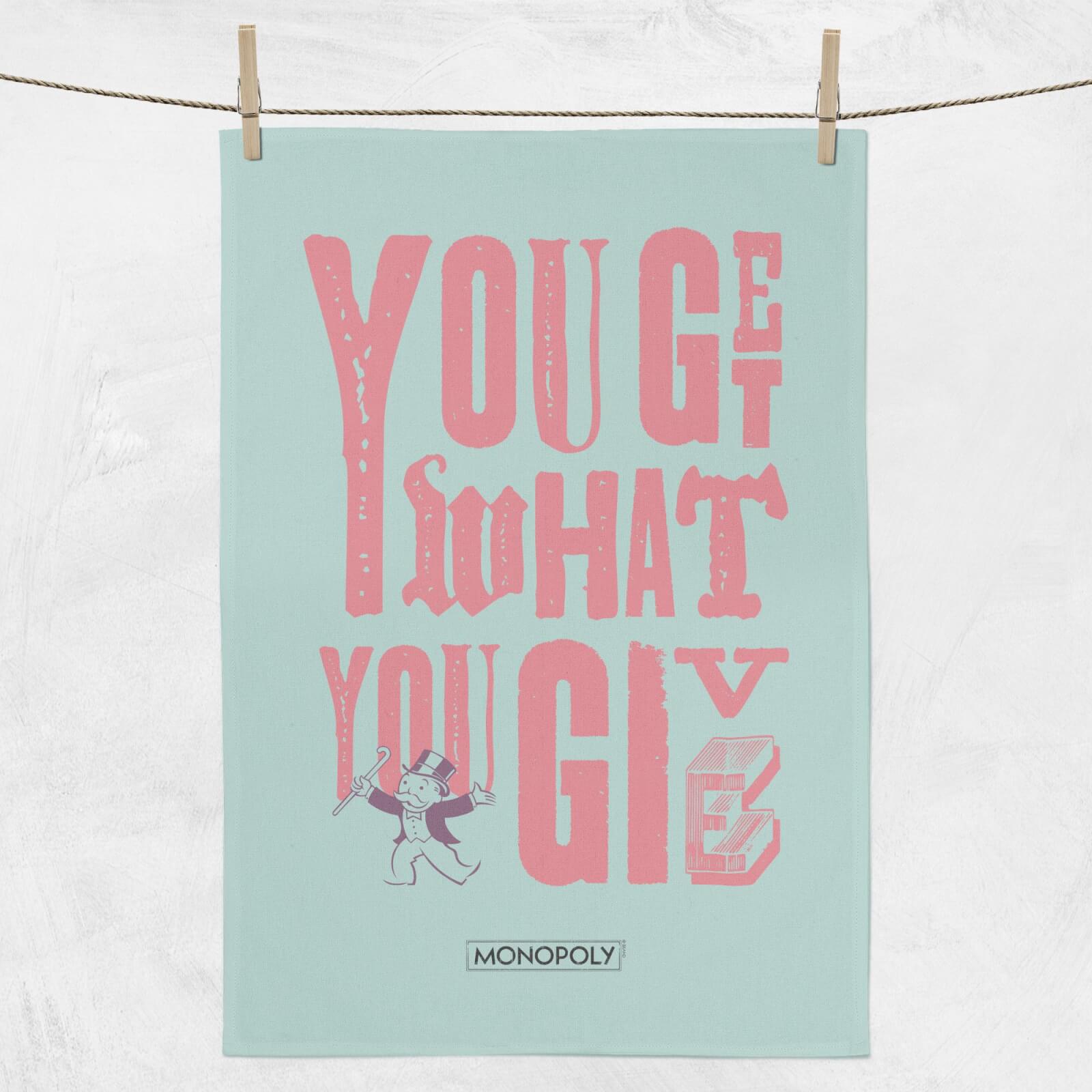 Monopoly You Get What You Give Tea Towel