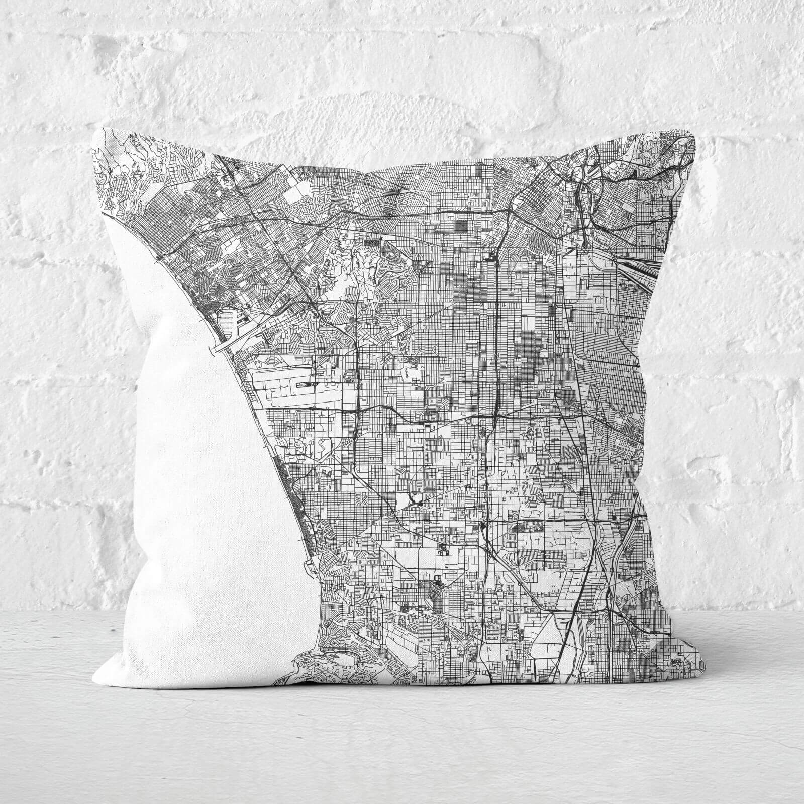 LA City Map Square Cushion - 50x50cm - Soft Touch