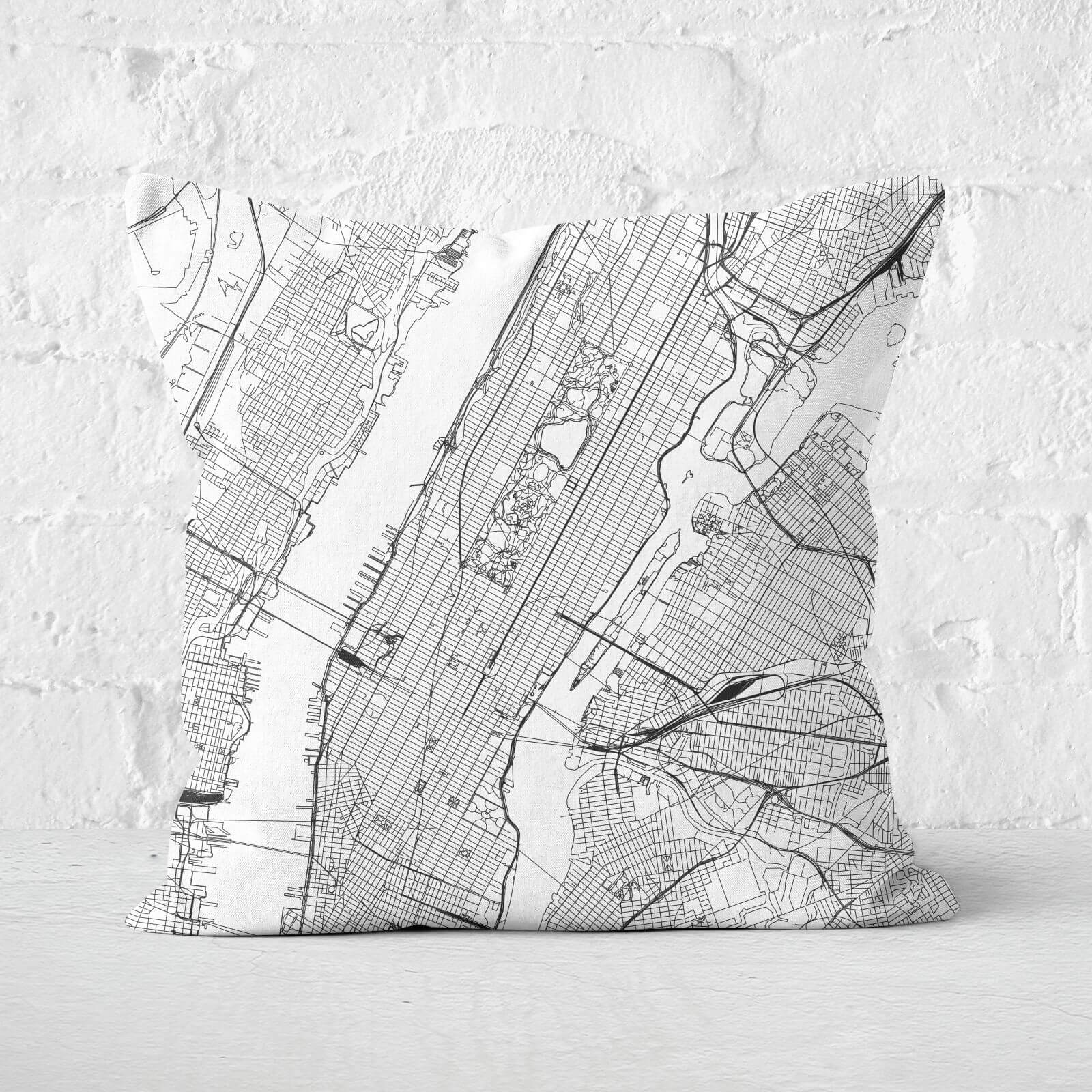 New York City Map Square Cushion - 60x60cm - Soft Touch