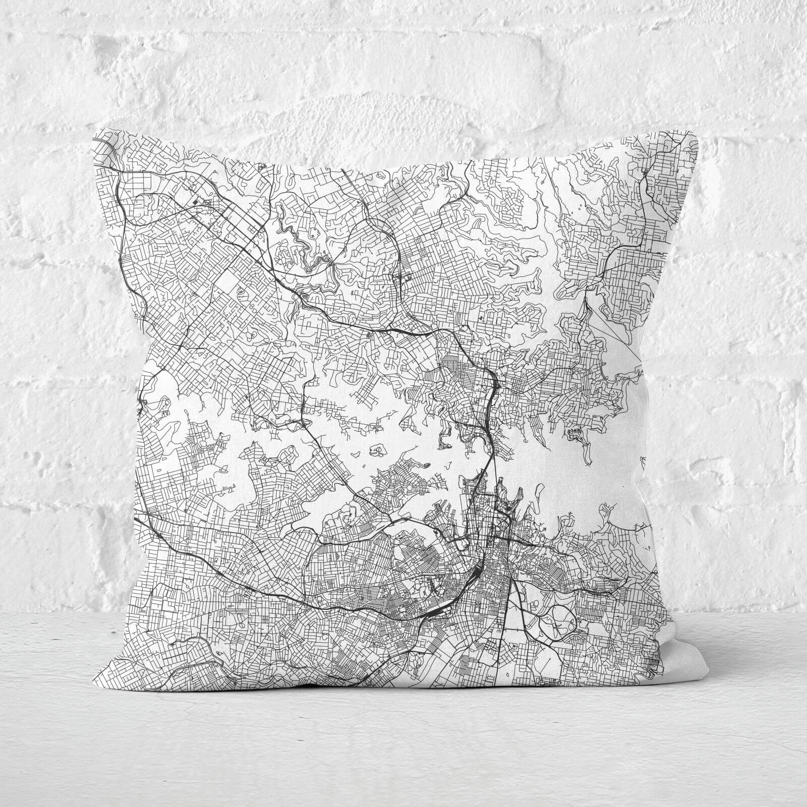 Sydney City Map Square Cushion - 50x50cm - Soft Touch