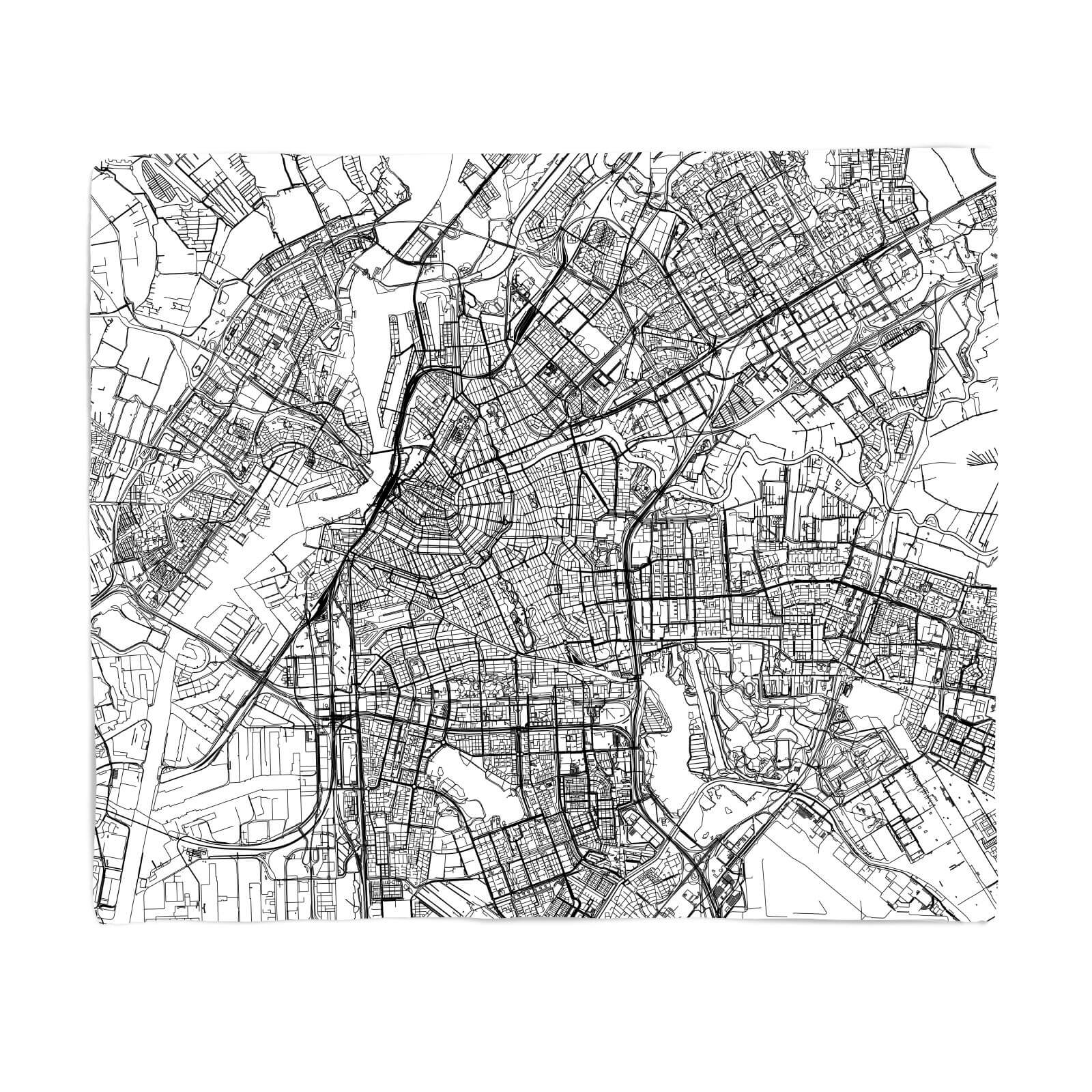 Amsterdam City Map Fleece Blanket