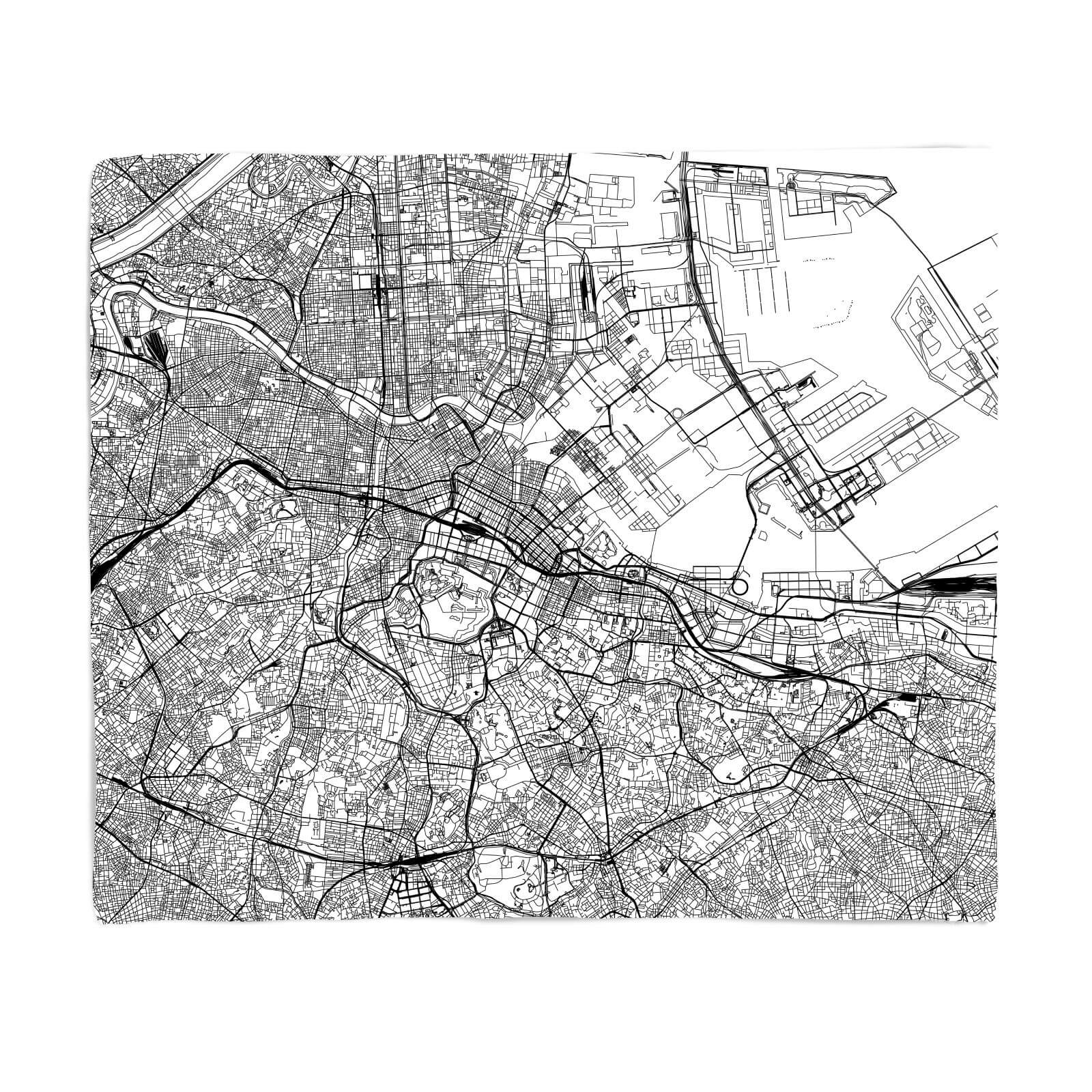Tokyo City Map Fleece Blanket
