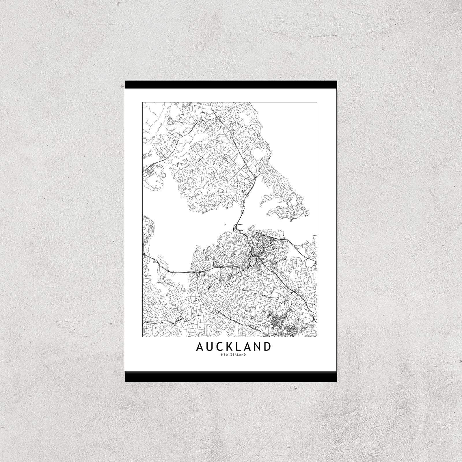 Auckland Light City Map Giclee Art Print - A4 - Print Only