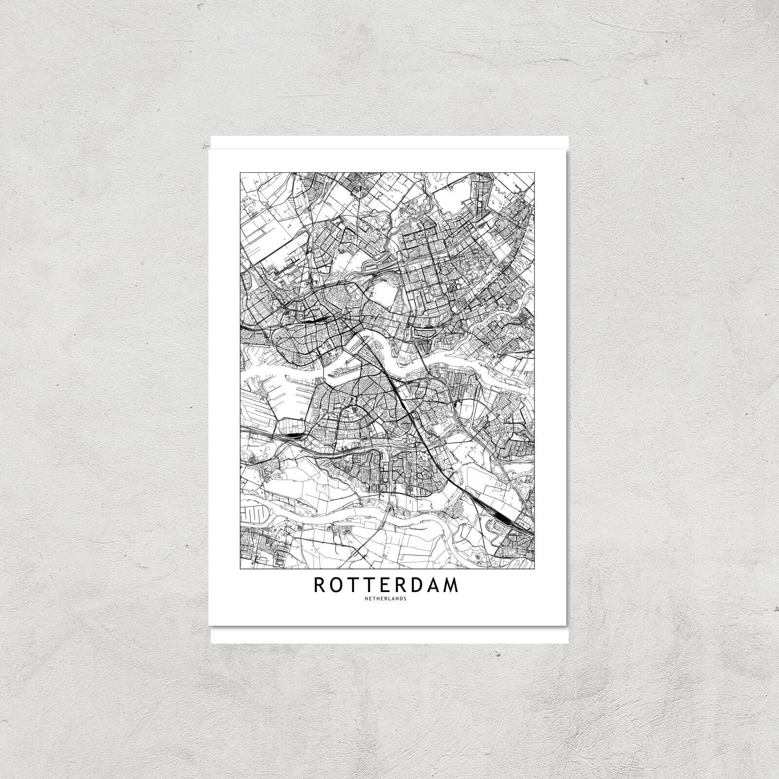 Rotterdam Light City Map Giclee Art Print - A4 - Print Only