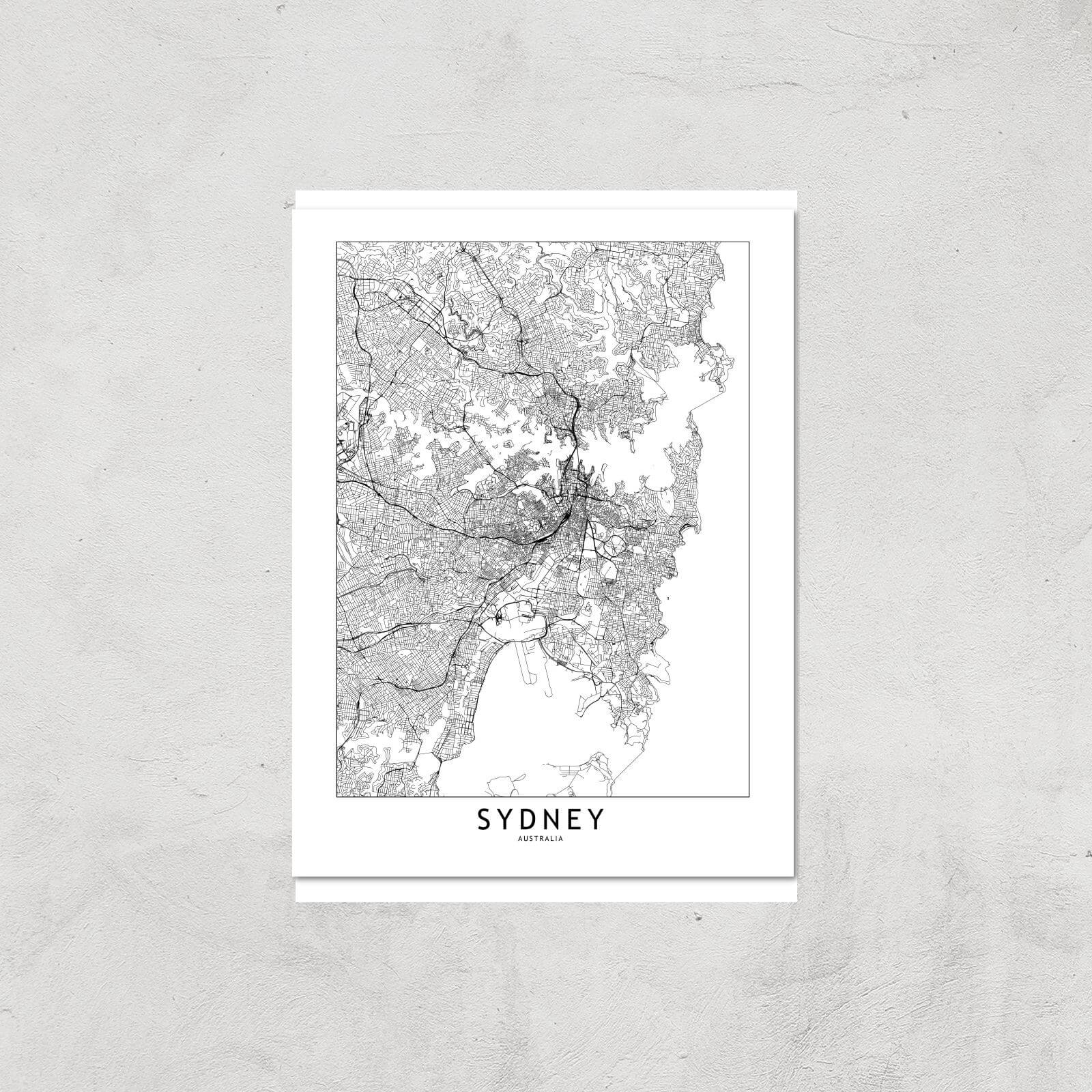 Sydney Light City Map Giclee Art Print - A3 - Print Only