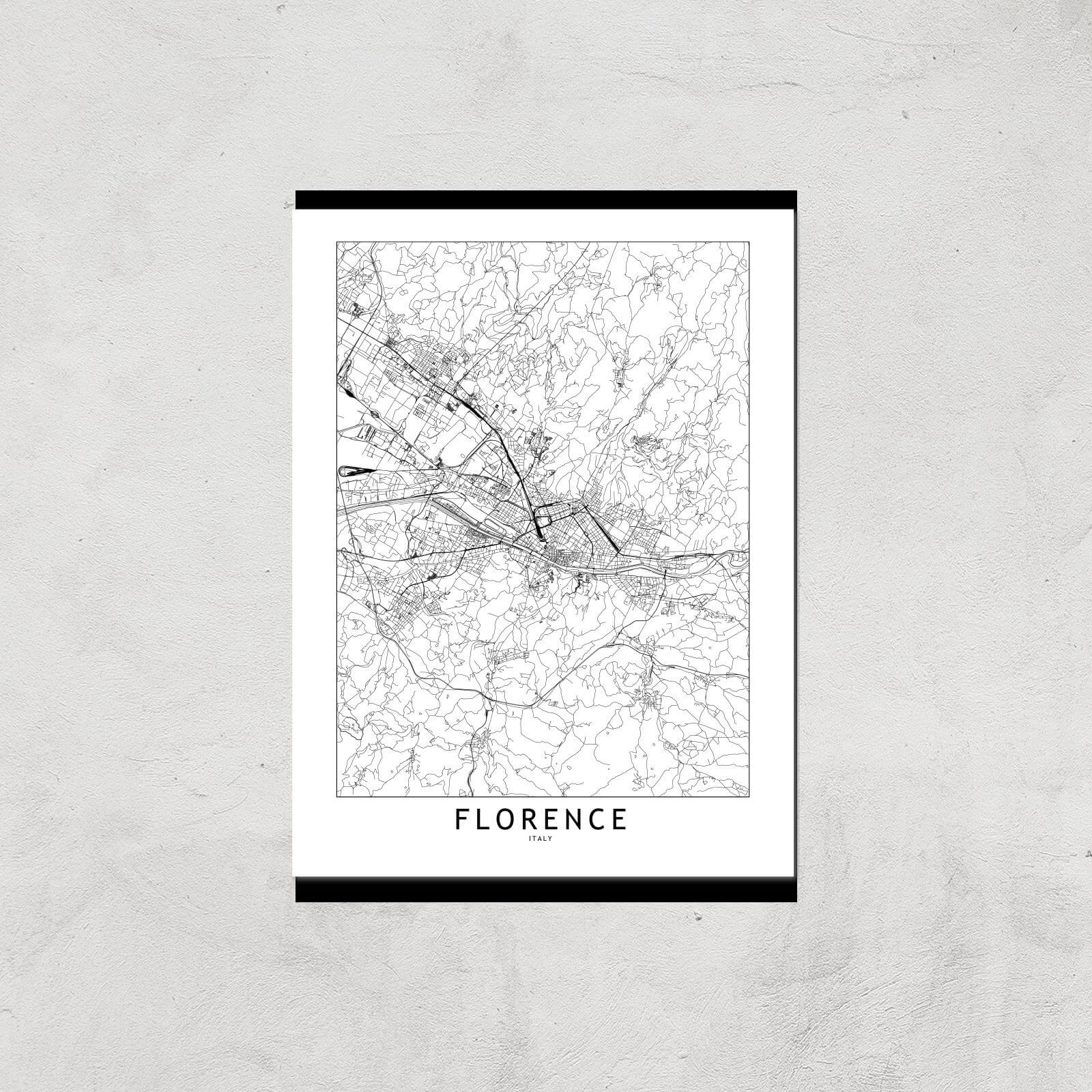 Florence Light City Map Giclee Art Print - A4 - Print Only