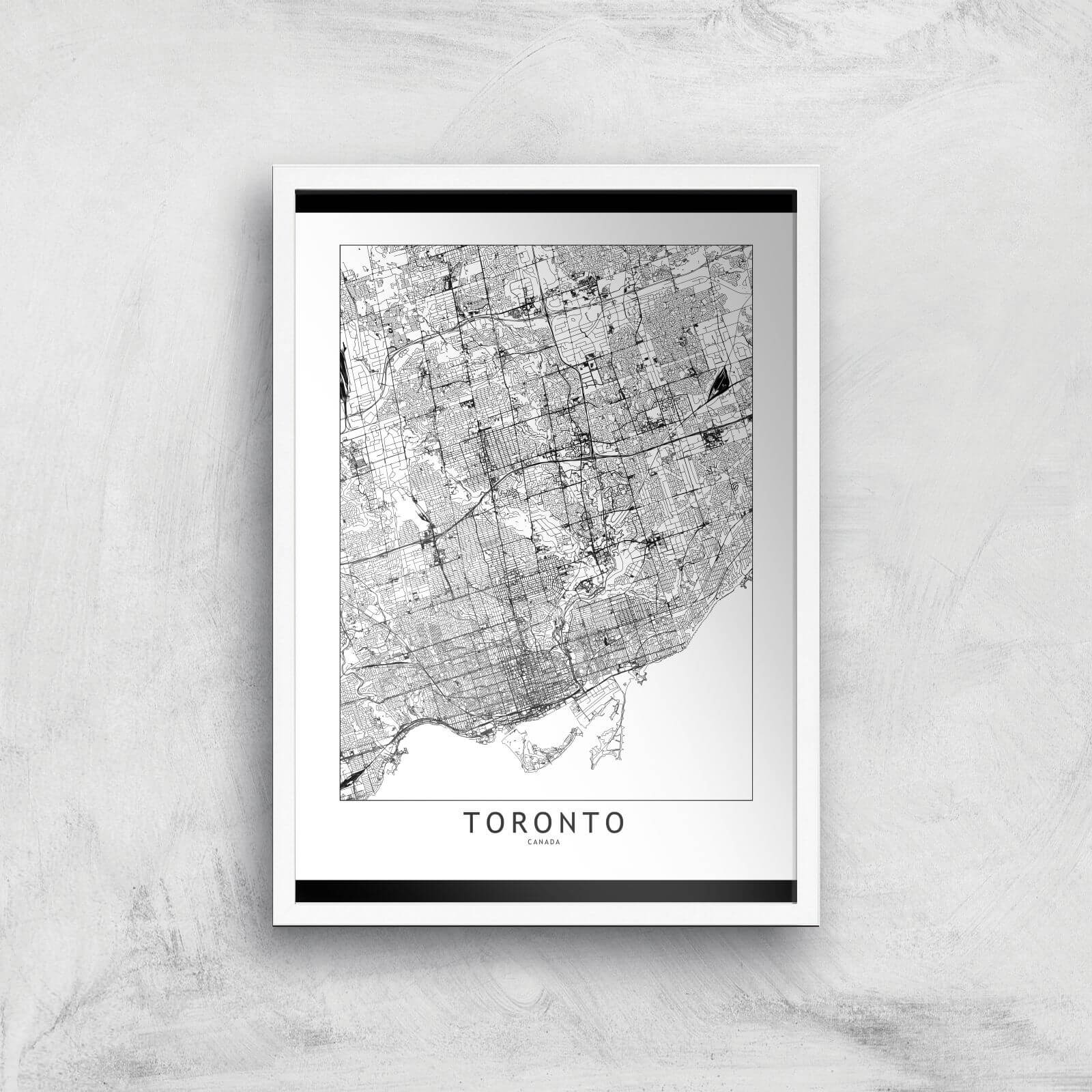Toronto Light City Map Giclee Art Print - A2 - White Frame