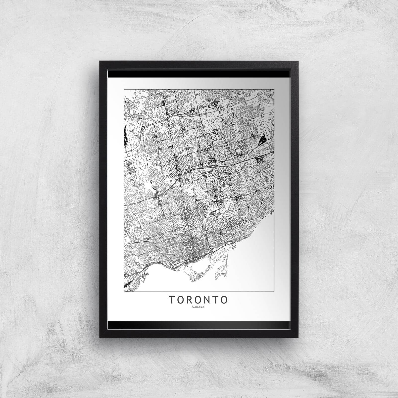 Toronto Light City Map Giclee Art Print - A2 - Black Frame