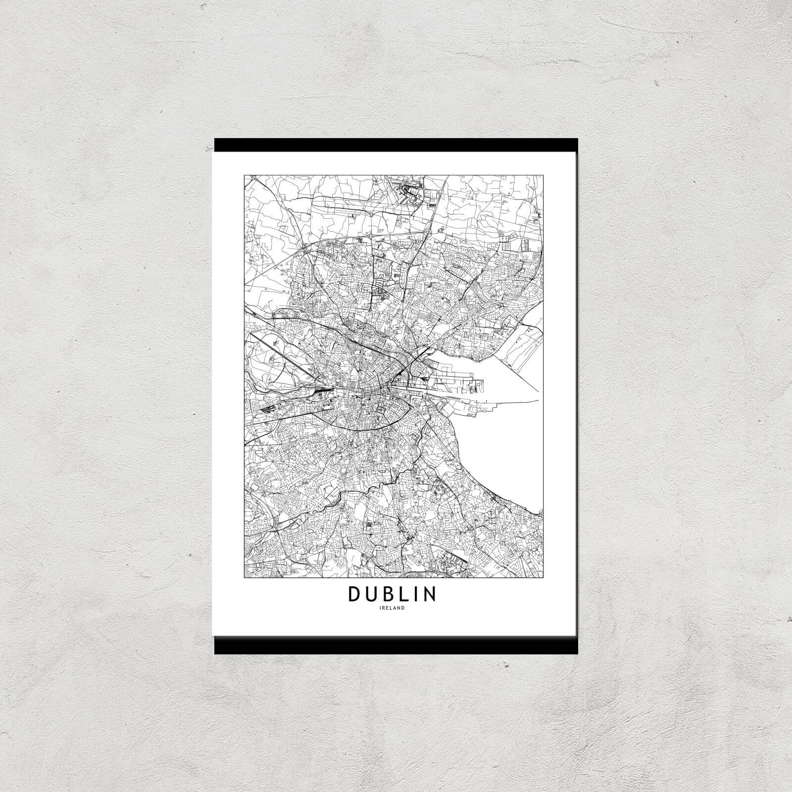 Dublin Light City Map Giclee Art Print - A4 - Print Only