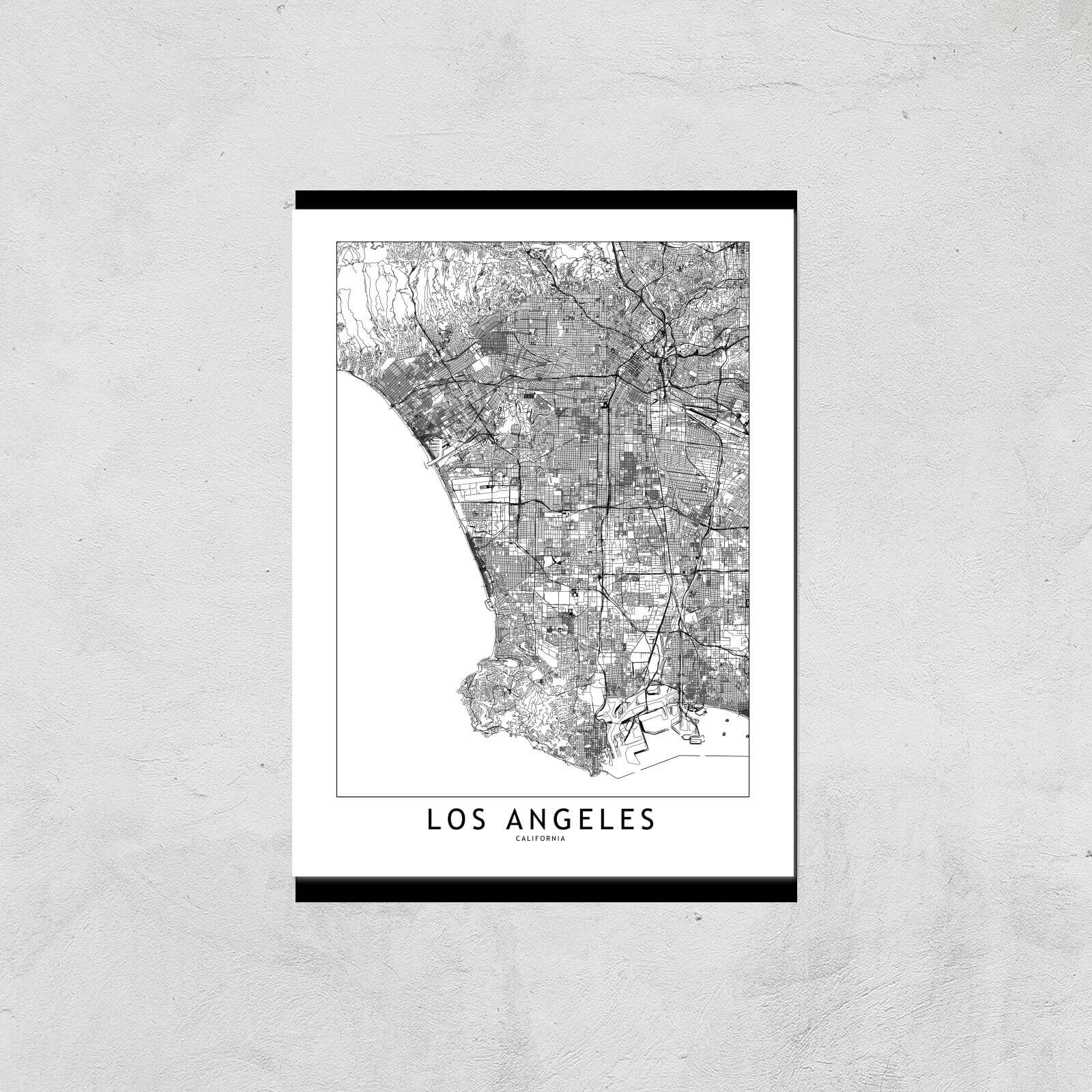 Los Angeles Light City Map Giclee Art Print - A4 - Print Only