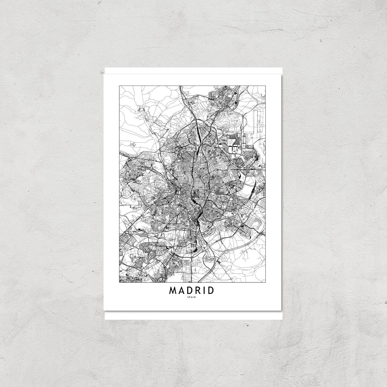 Madrid Light City Map Giclee Art Print - A4 - Print Only