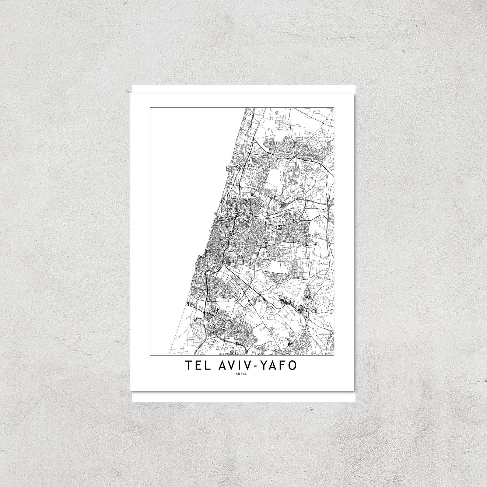 Tel Aviv-Yafo Light City Map Giclee Art Print - A3 - Print Only