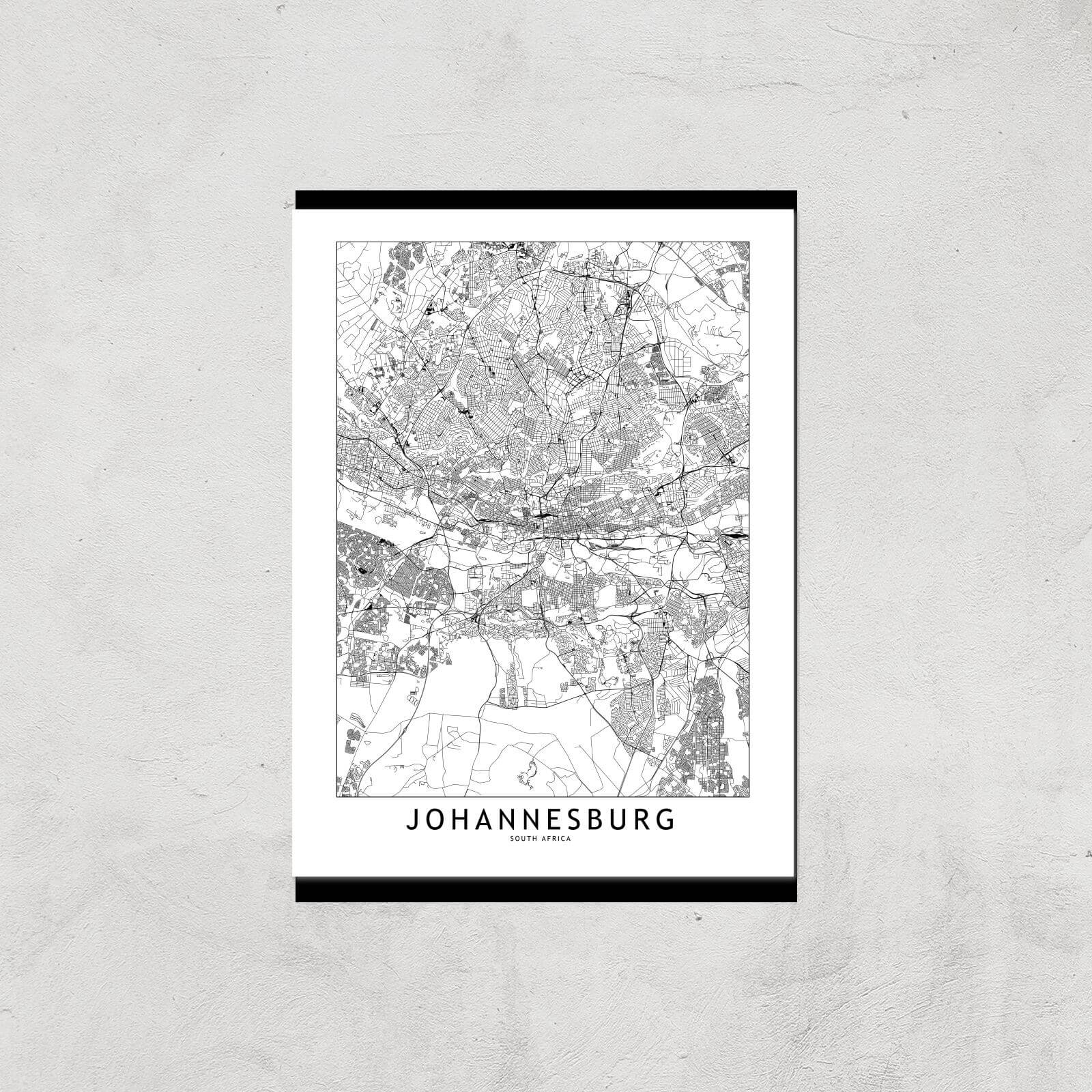 Johannesburg Light City Map Giclee Art Print - A4 - Print Only