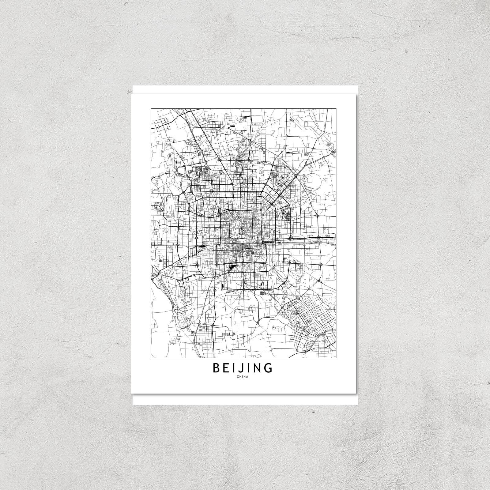 Beijing Light City Map Giclee Art Print - A3 - Print Only
