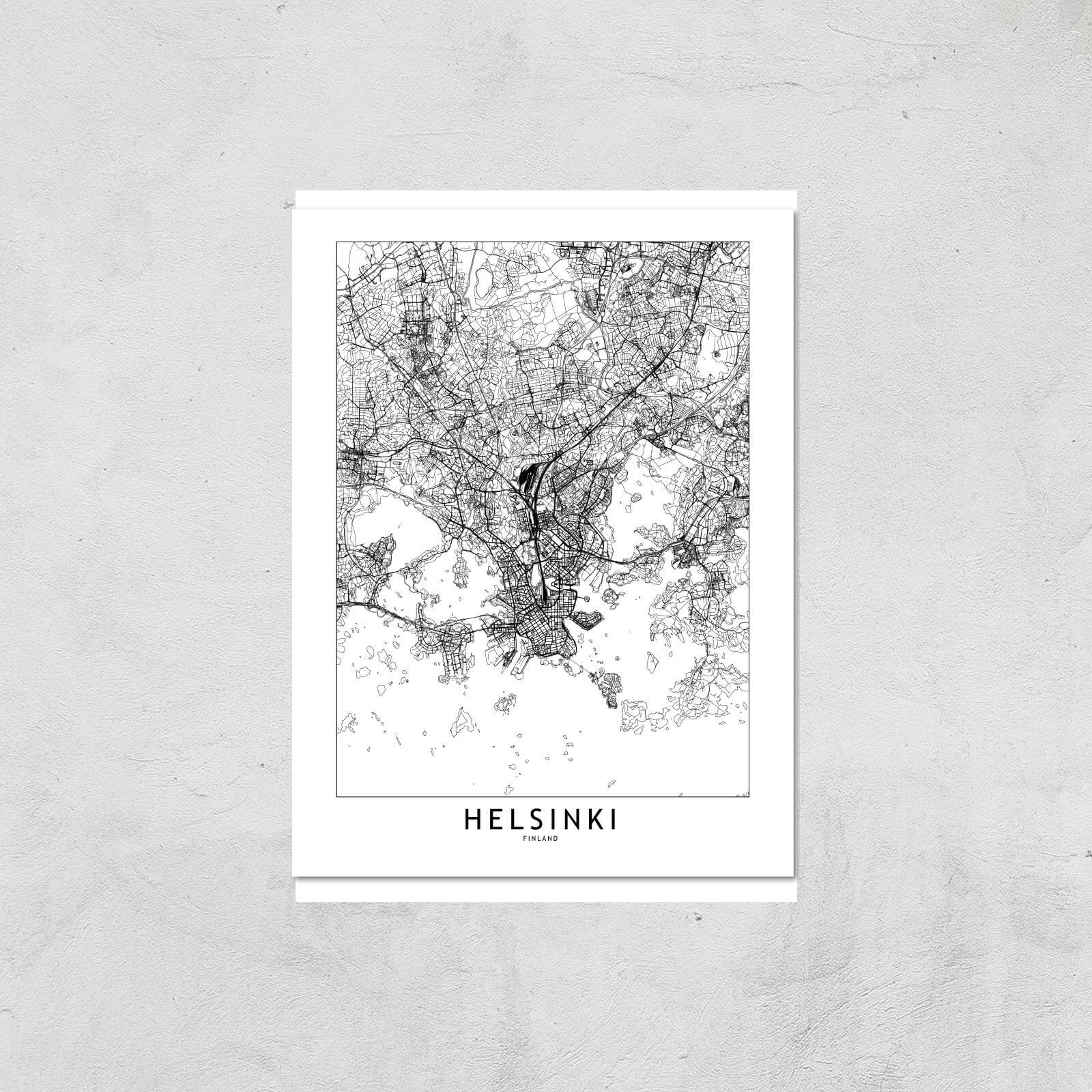 Helsinki Light City Map Giclee Art Print - A4 - Print Only