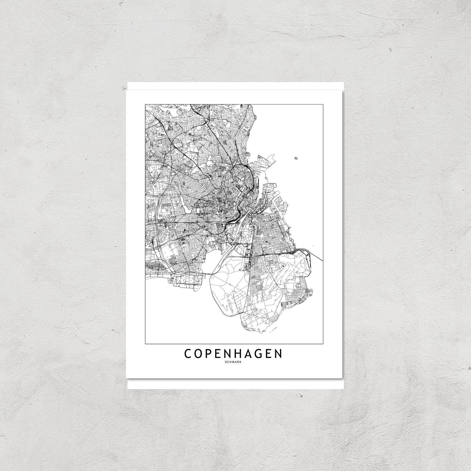 Copenhagen Light City Map Giclee Art Print - A4 - Print Only