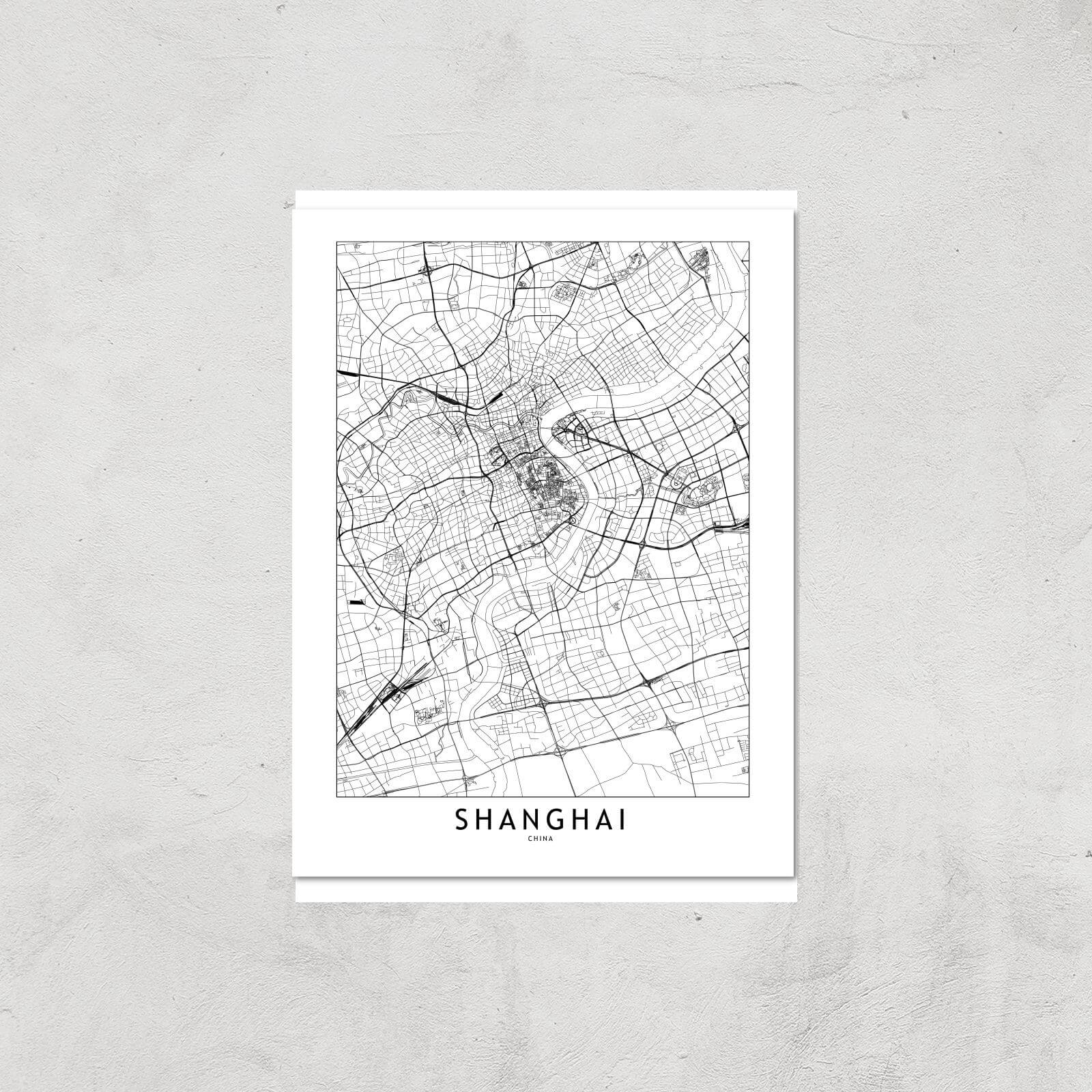 Shanghai Light City Map Giclee Art Print - A4 - Print Only